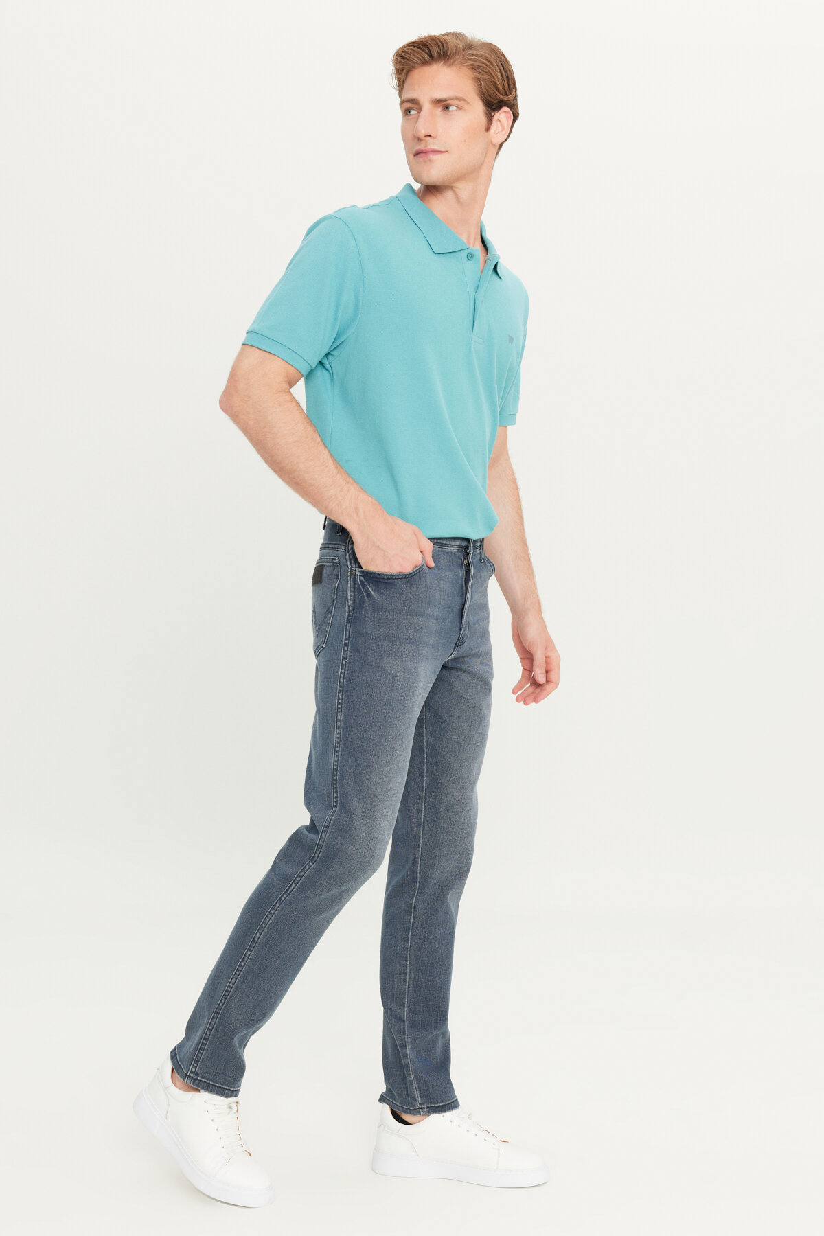 Texas Slim Fit Dar Kesim Normal Bel Antrasit Pamuklu Esnek Denim