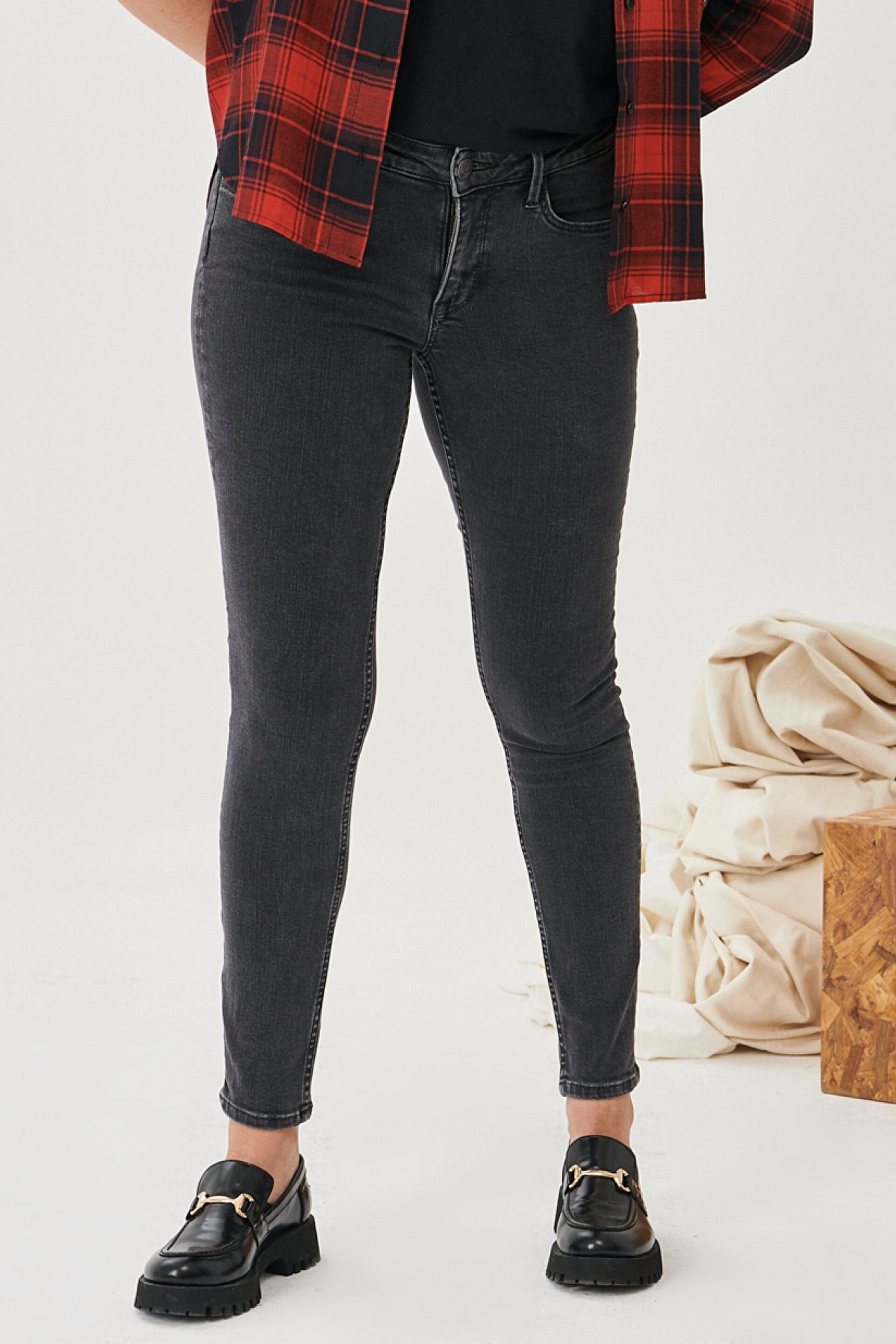 Skinny Fit Normal Bel Denim Esnek Jean Kot Pantolon L526SYSZ