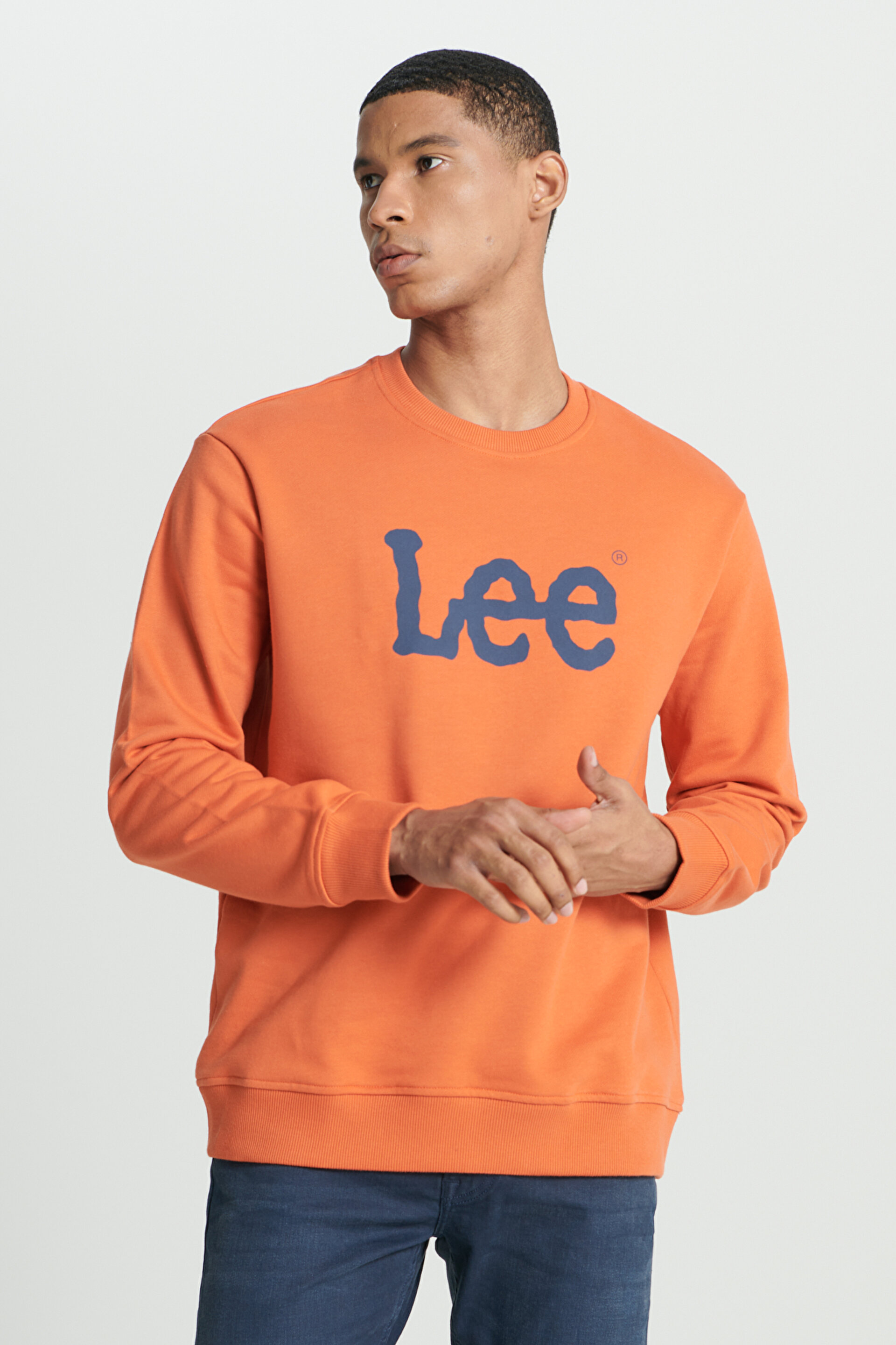 りー Regular Fit Normal Kesim %100 Pamuk Sıfır Yaka Sweatshirt L80XTJBH