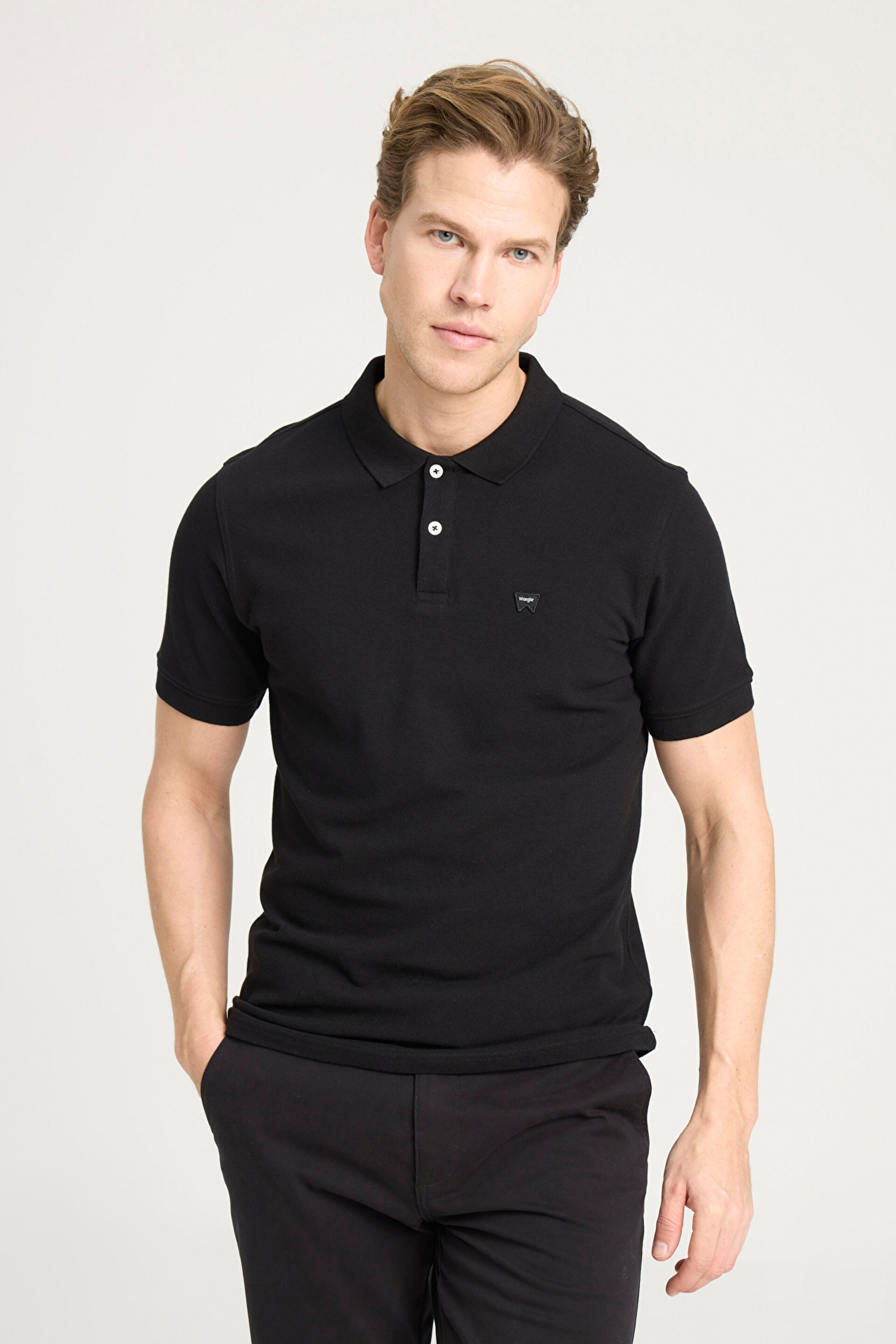 Regular Fit Normal Kesim Polo Yaka %100 Pamuk Siyah Tişört