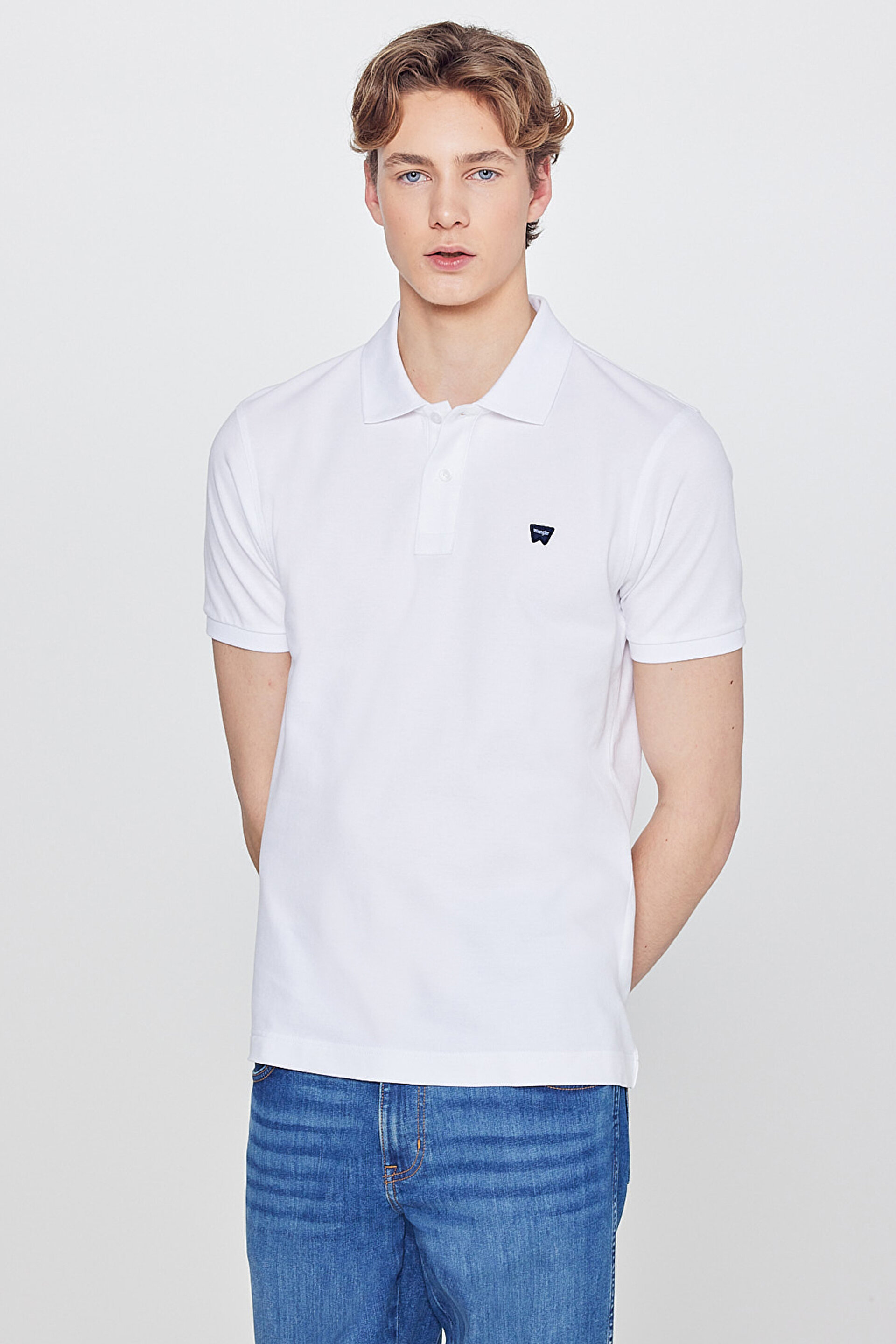 Regular Fit Normal Kesim Polo Yaka %100 Pamuk Beyaz Tişört