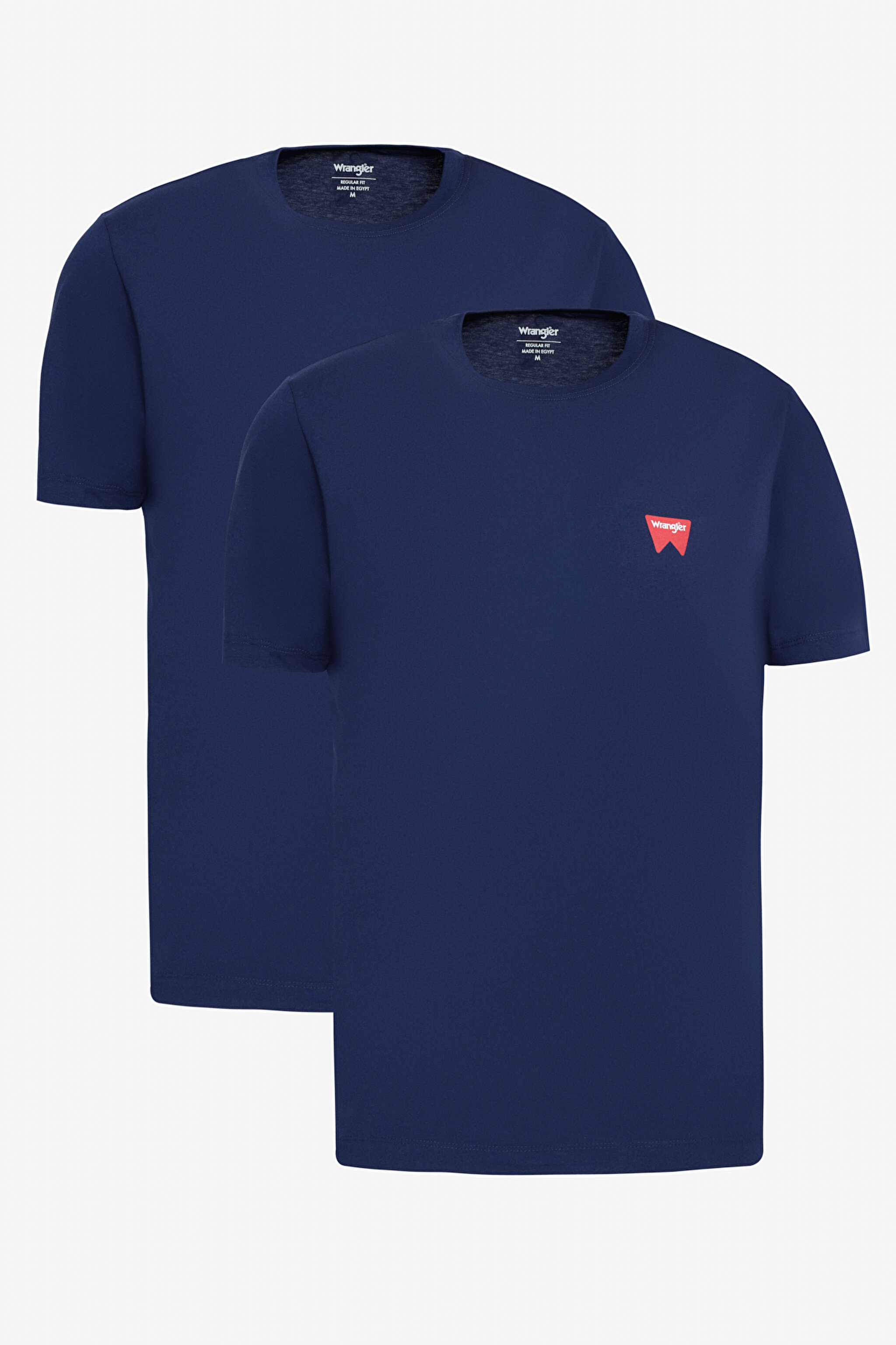 %100 Pamuk Regular Fit Normal Kesim Lacivert 2'li Paket Tişört - Navy-Navy-BN2W70MD3NN