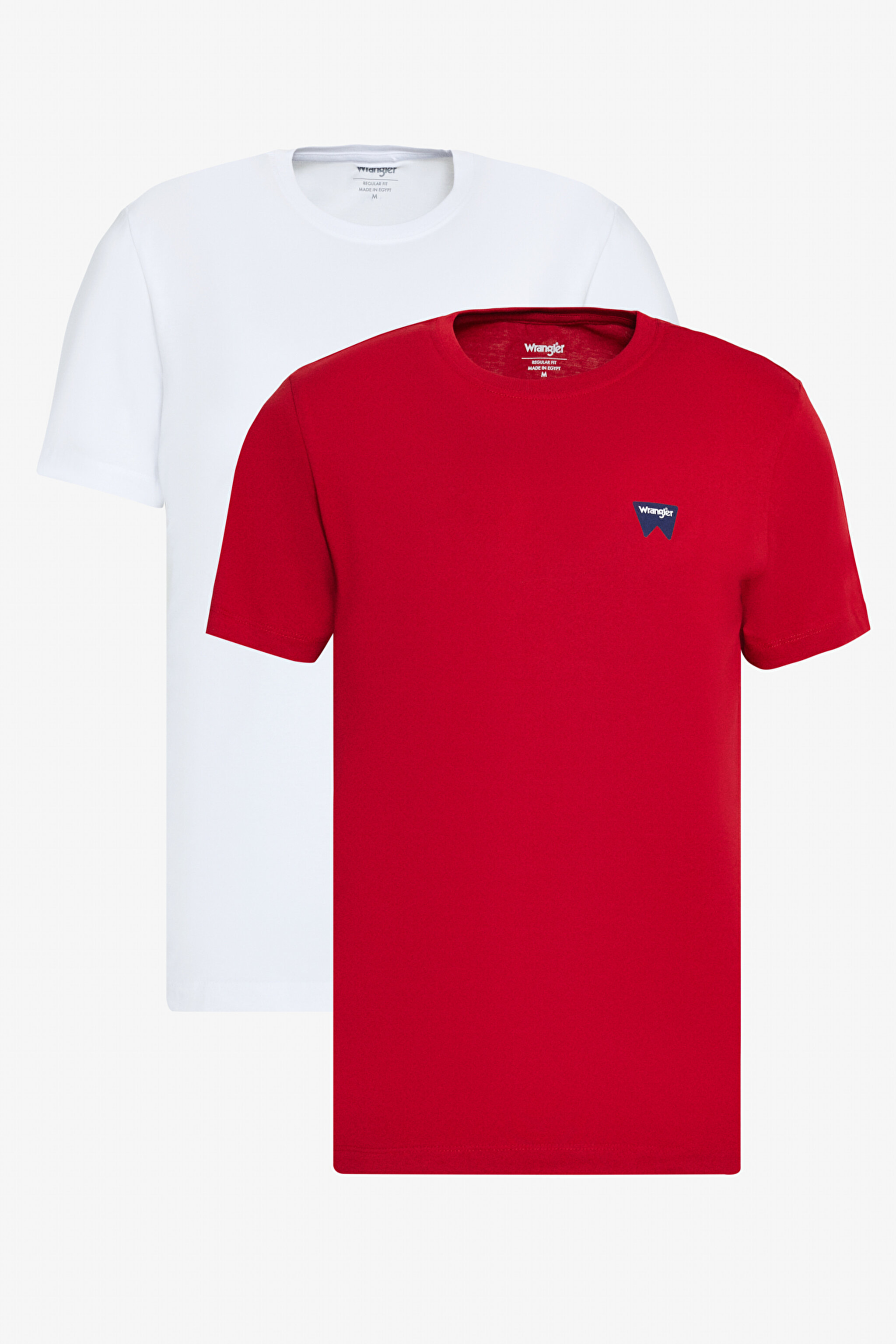 %100 Pamuk Regular Fit Normal Kesim Kırmızı Beyaz 2'li Paket Tişört - White-Scarlet Red-BN2W70MD3WR