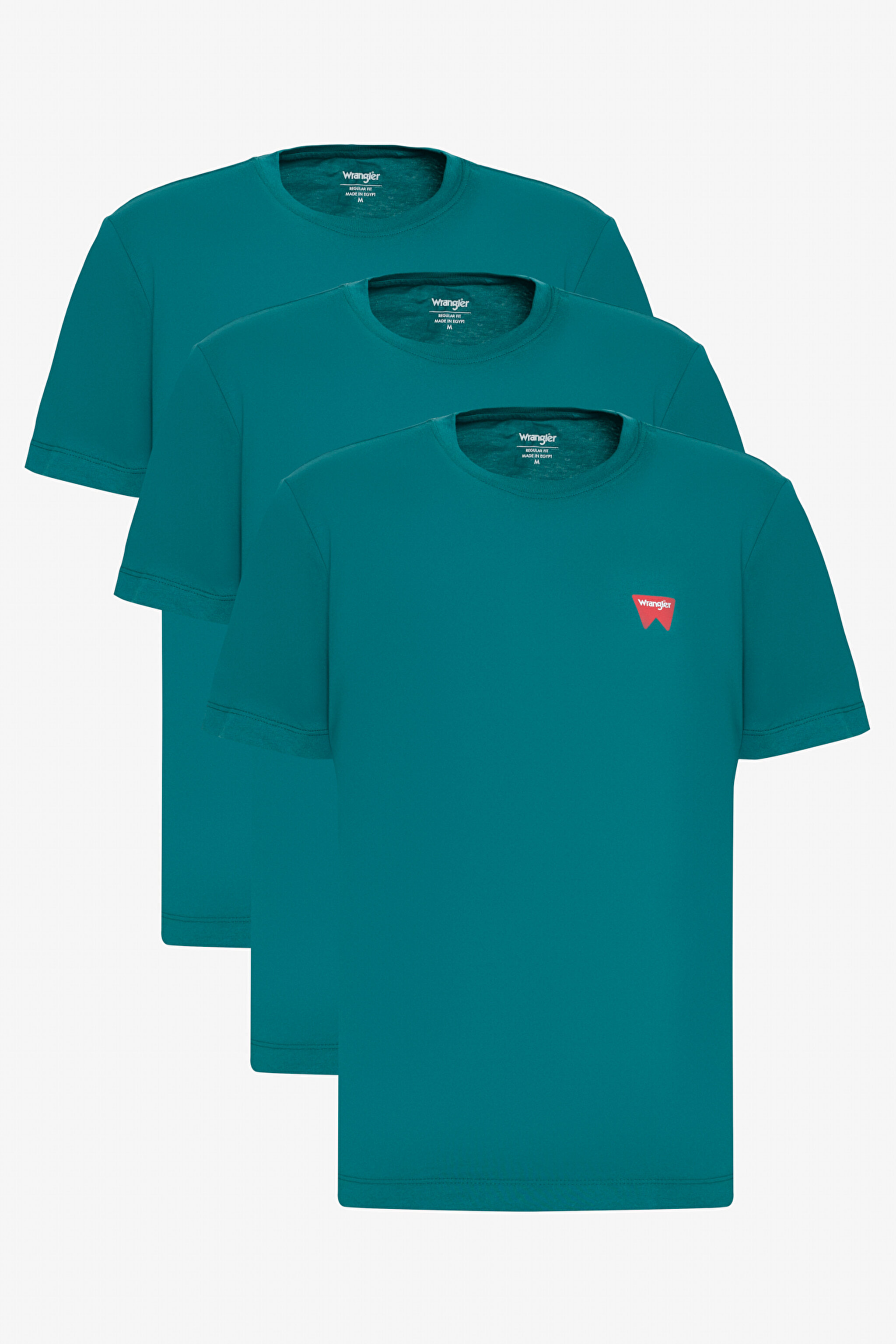 %100 Pamuk Regular Fit Normal Fit Turkuaz 3'lü Paket Tişört - Bayberry Green-Bayberry Green-BN3W70MD3GGG
