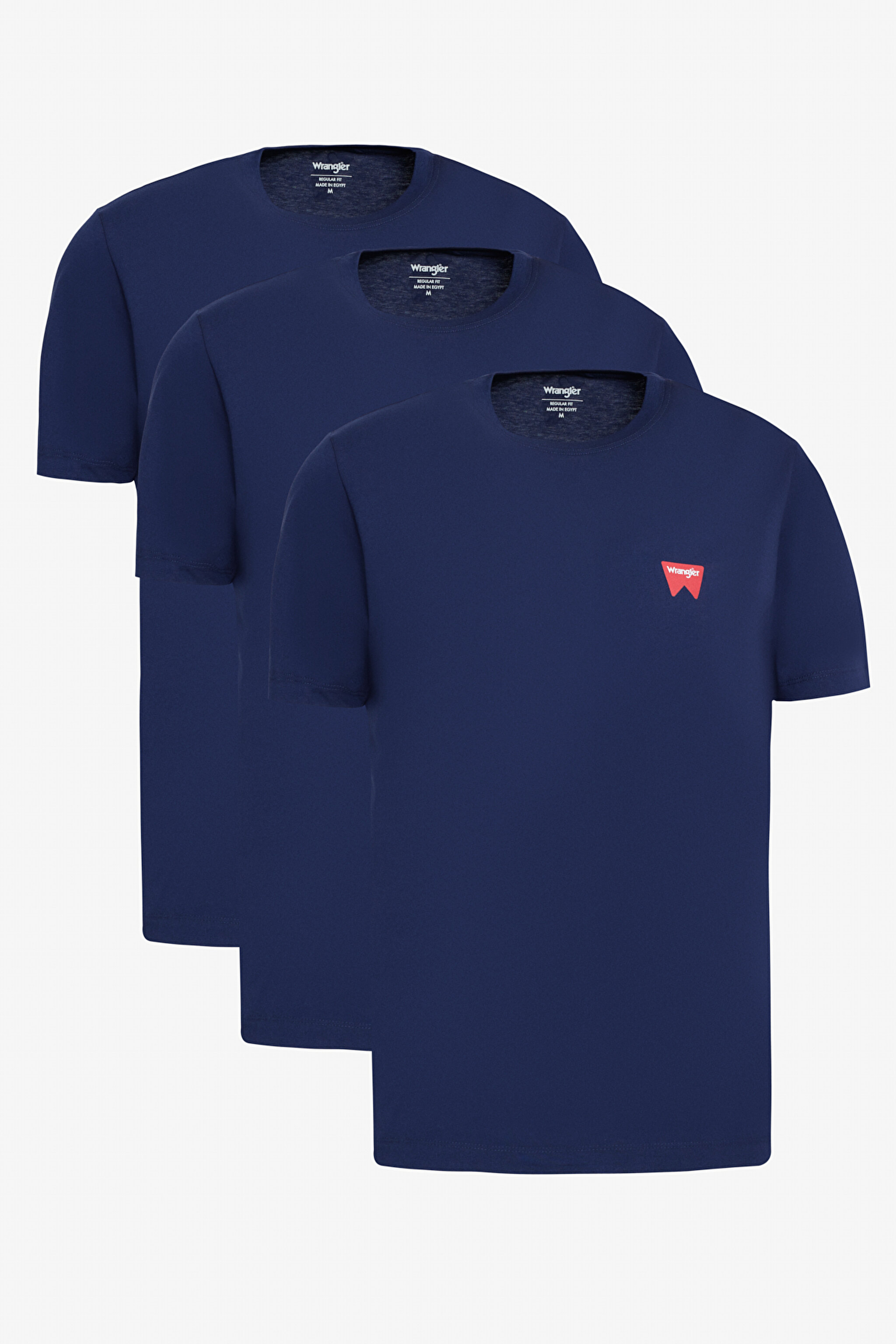 %100 Pamuk Regular Fit Normal Kesim Lacivert 3'lü Paket Tişört