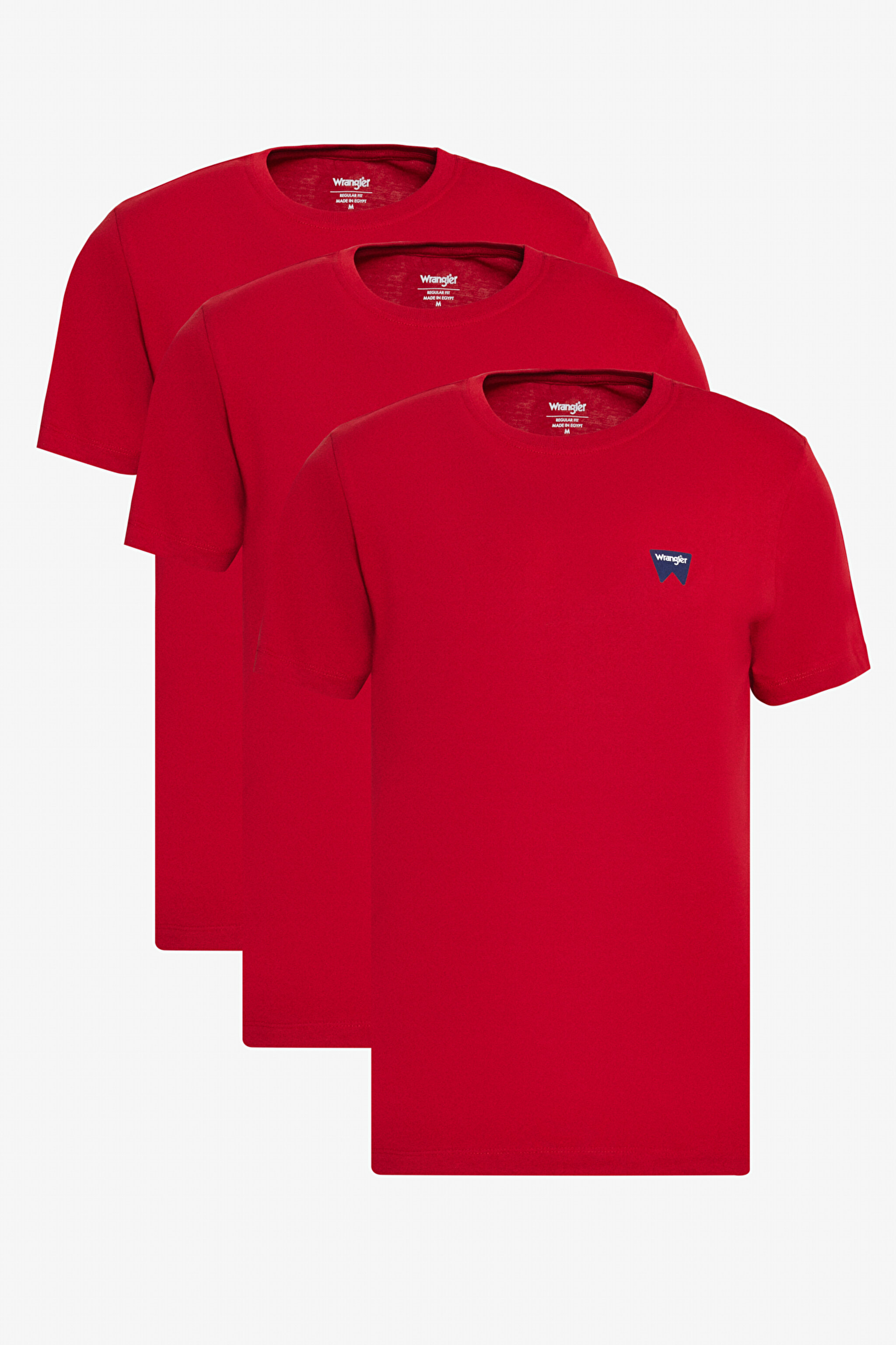 %100 Pamuk Regular Fit Normal Kesim Kırmızı 3'lü Paket Tişört - Scarlet Red-Scarlet Red-Scarlet Red-BN3W70MD3RRR