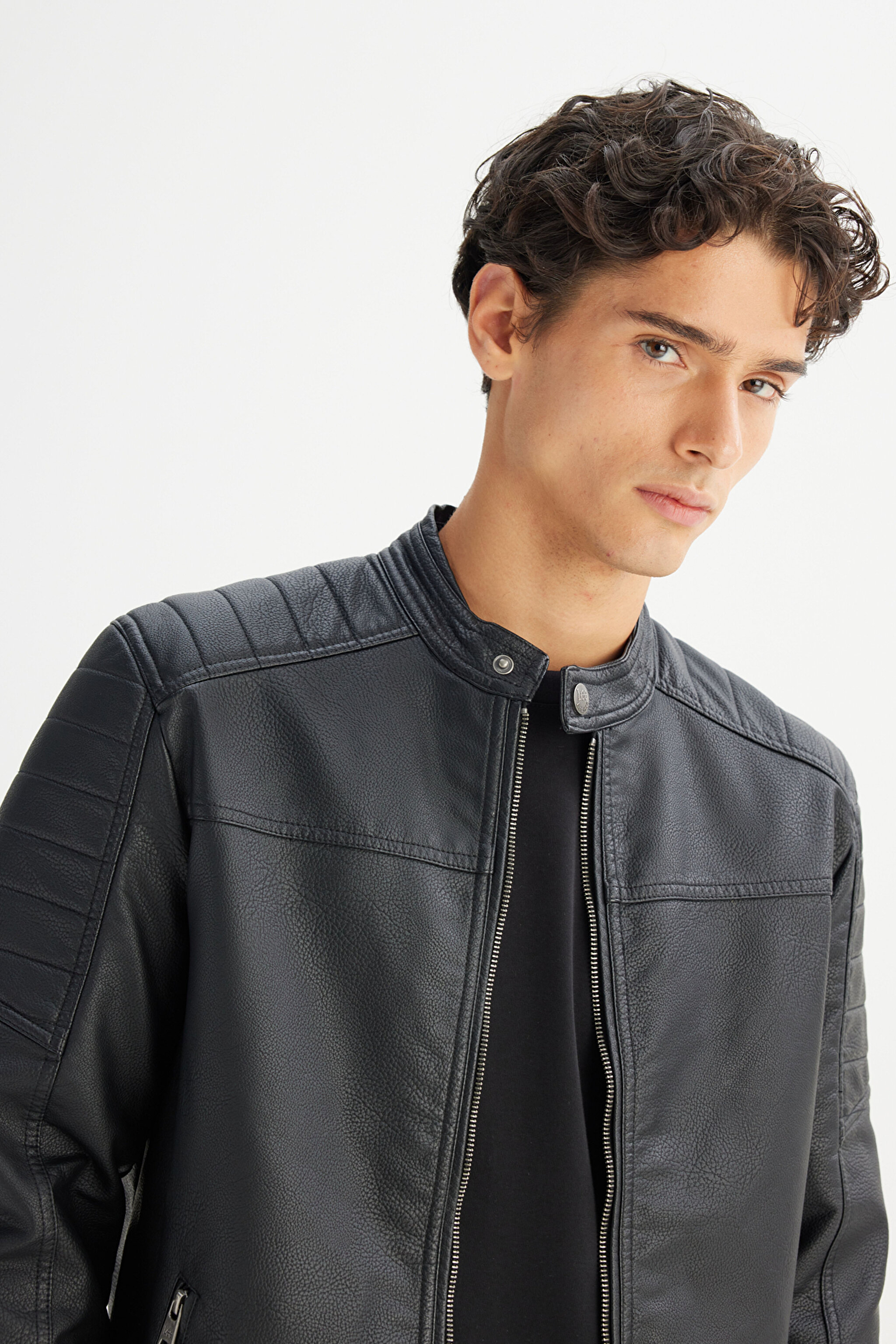 Regular Fit Normal Kesim Siyah Ceket - Black-CHL242469001 (görsel 4)