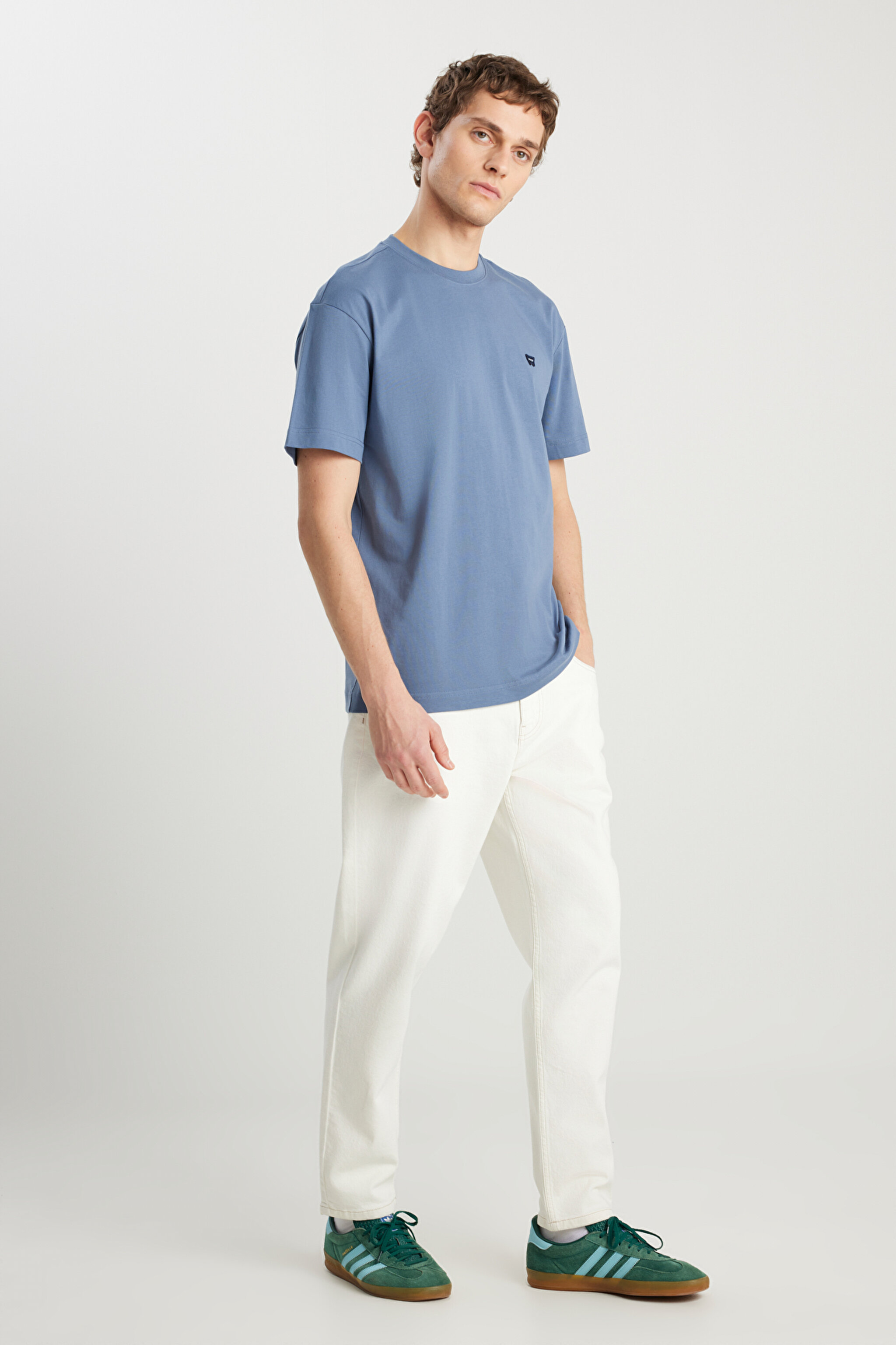 %100  Pamuk Frank Relaxed Fit Geniş Kesim Beyaz Jean Denim Pantolon - White-FRNK00001100 (görsel 2)