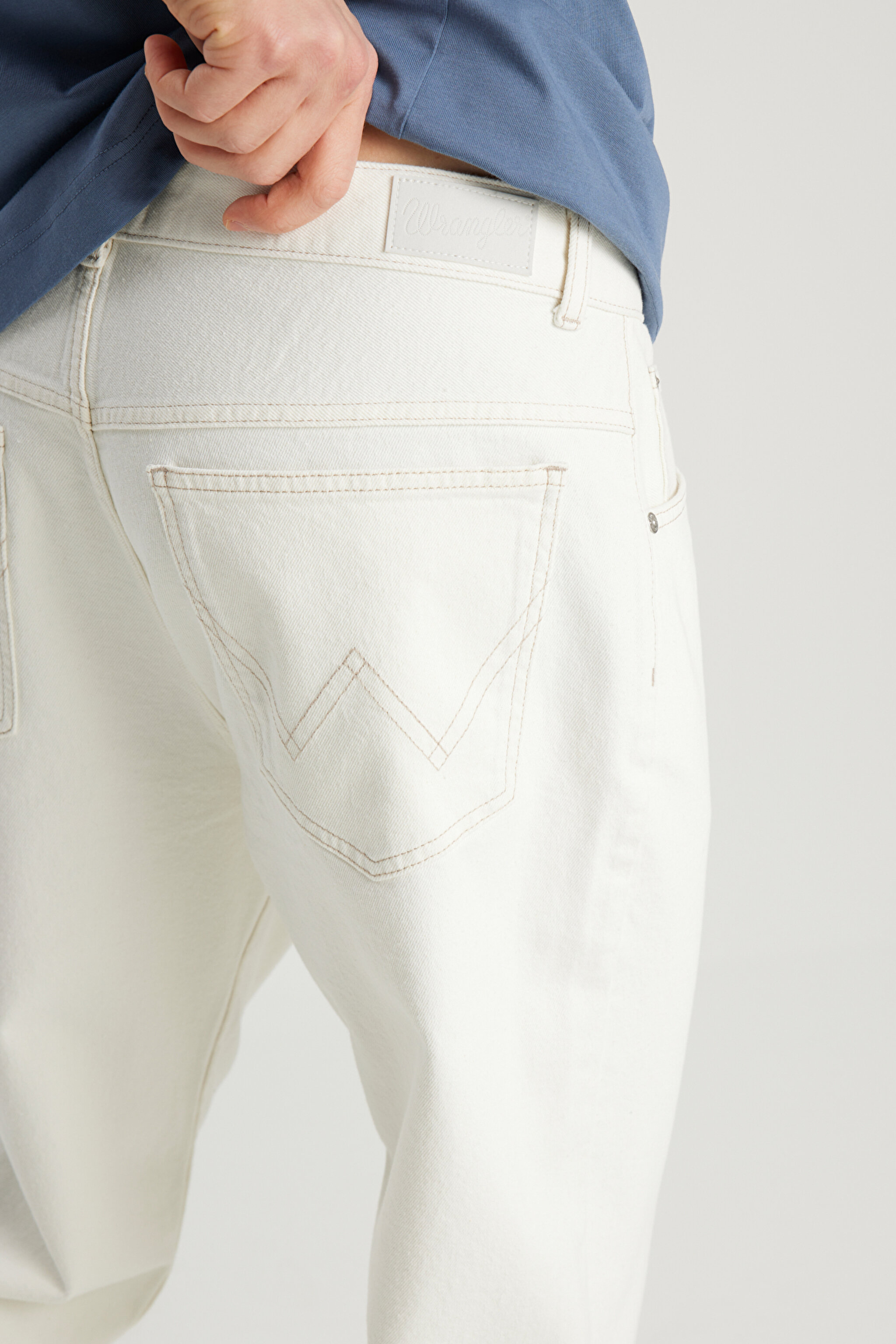 %100  Pamuk Frank Relaxed Fit Geniş Kesim Beyaz Jean Denim Pantolon - White-FRNK00001100 (görsel 6)