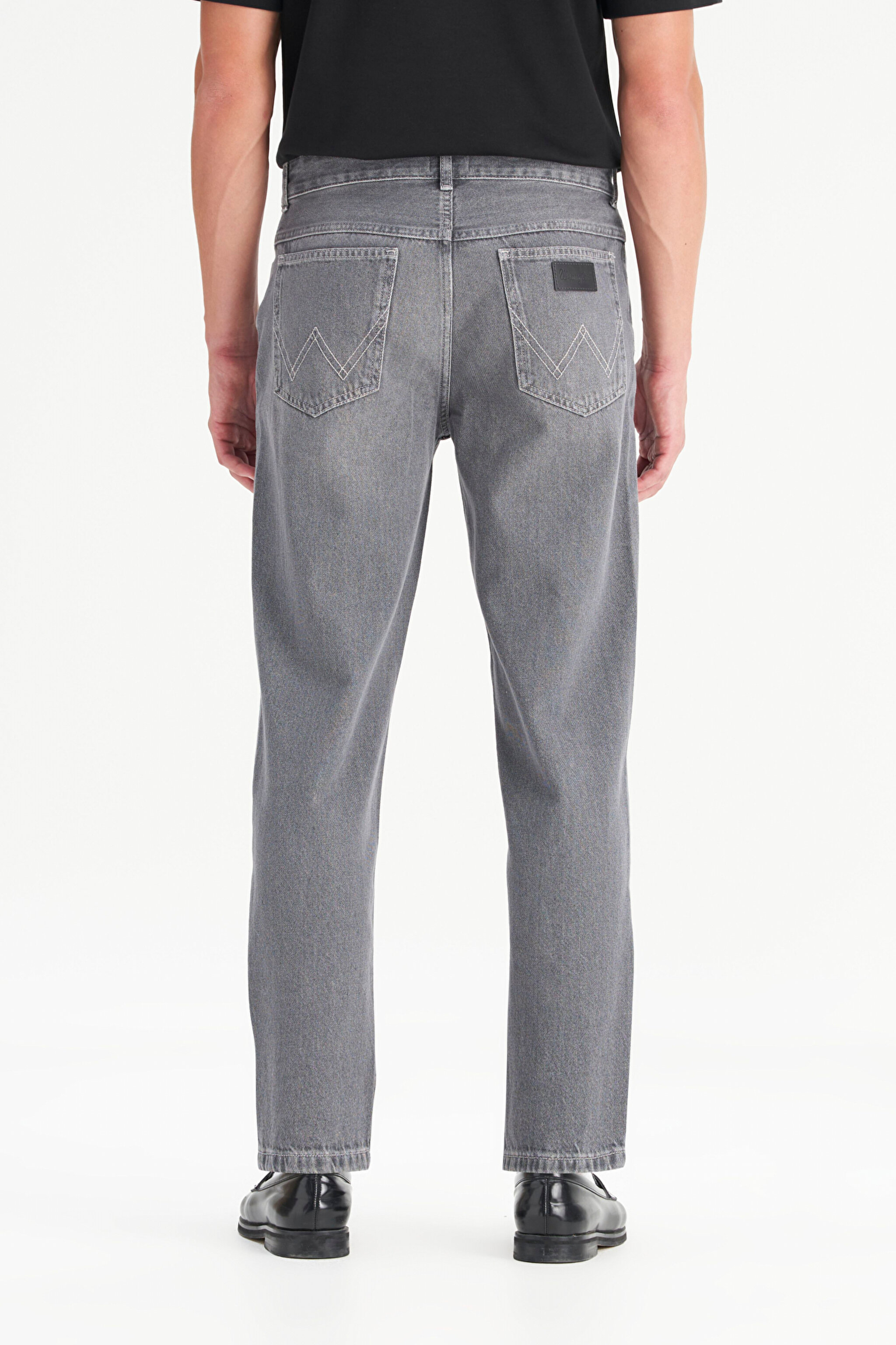 %100 Pamuk Frank Relaxed Fit Geniş Kesim Gri Jean Denim Pantolon - Grey-FRNK0000725 (görsel 5)