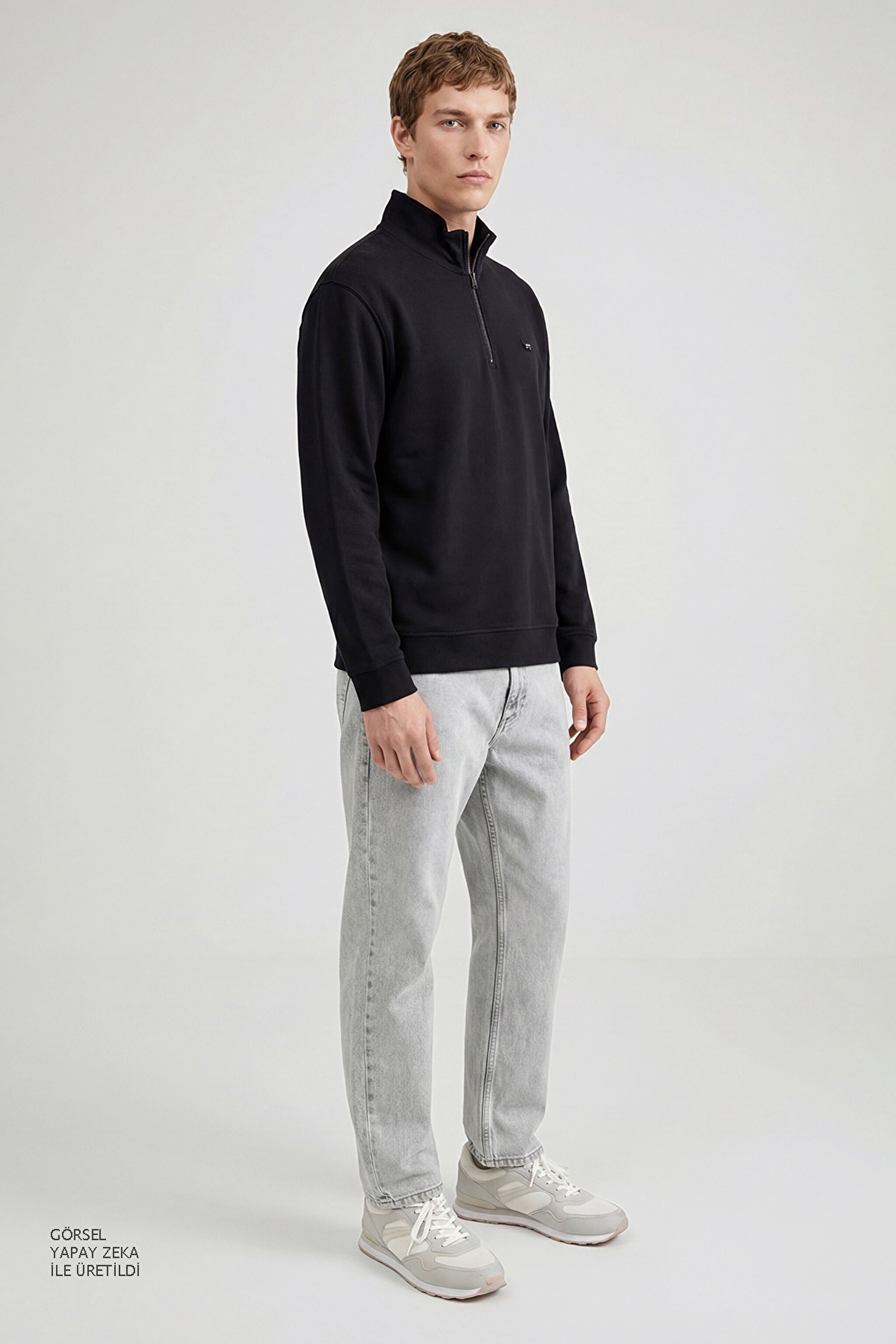 %100 Pamuk Frank Relaxed Fit Geniş Kesim Açık Gri Jean Denim Pantolon - Light Gray-FRNK00011032 (görsel 2)