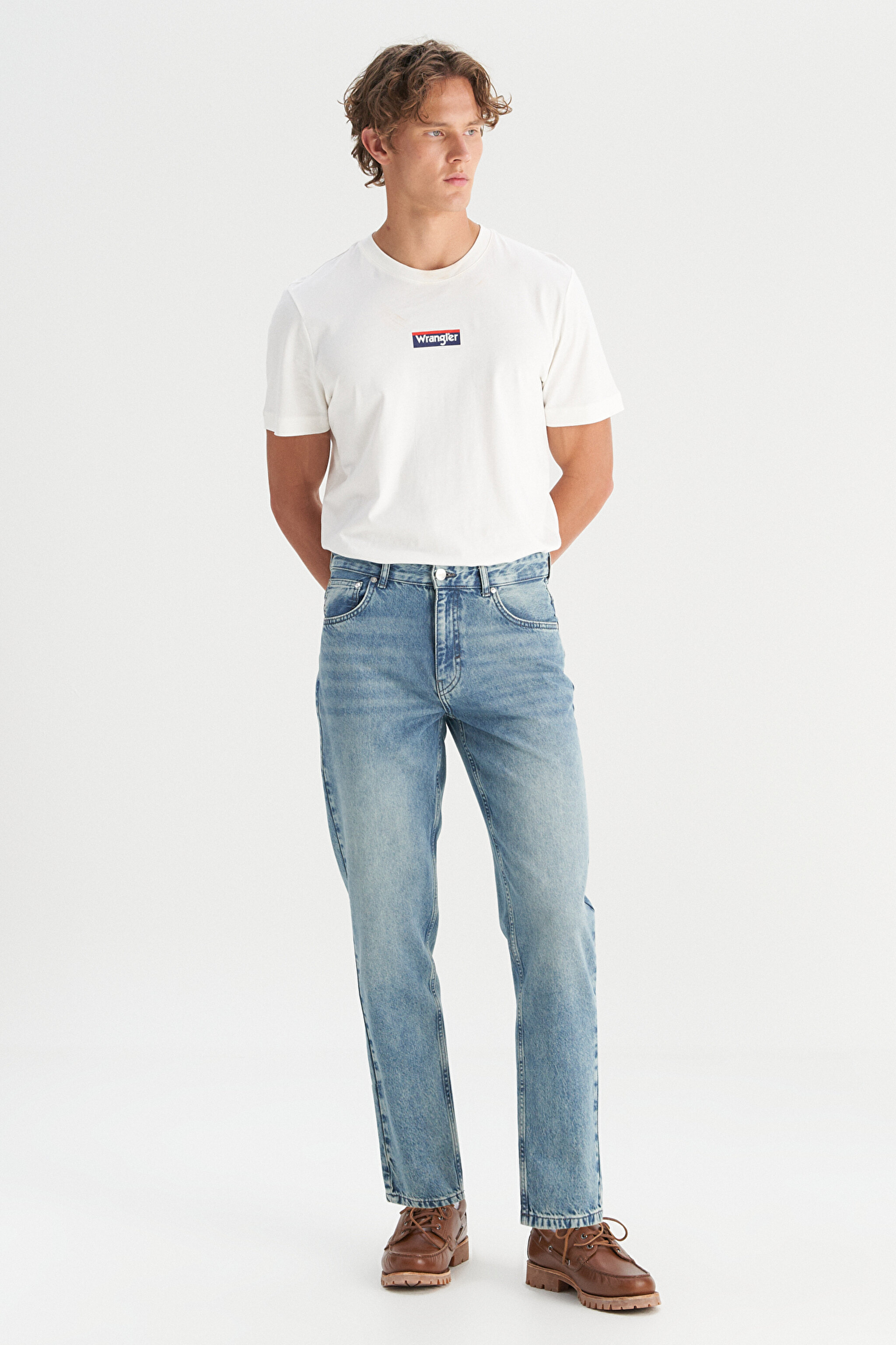 %100 Pamuk Frank Relaxed Fit Geniş Kesim İndigo Jean Denim Pantolon - Mid Indigo-FRNK00013381 (görsel 3)