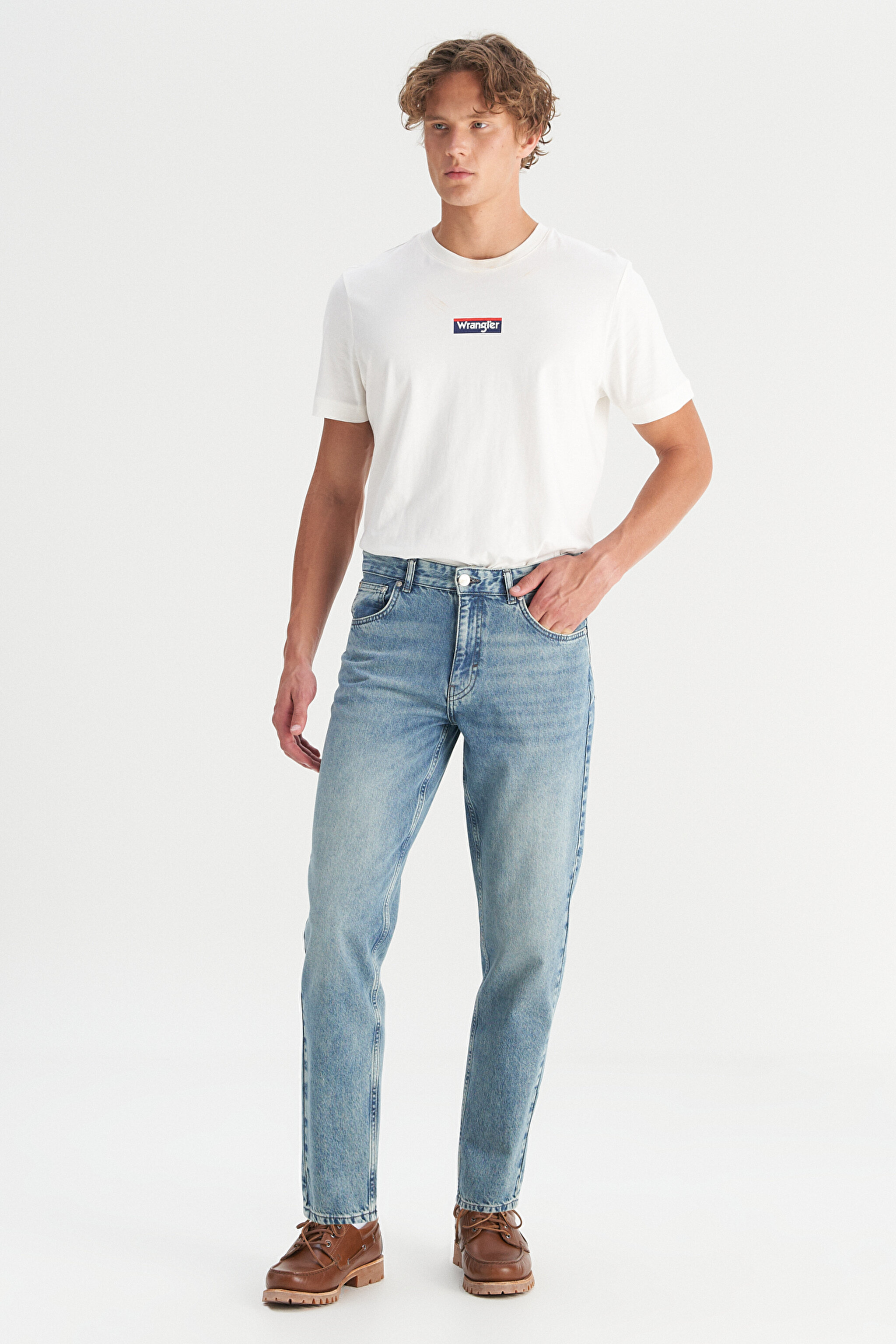 %100 Pamuk Frank Relaxed Fit Geniş Kesim İndigo Jean Denim Pantolon - Mid Indigo-FRNK00013381