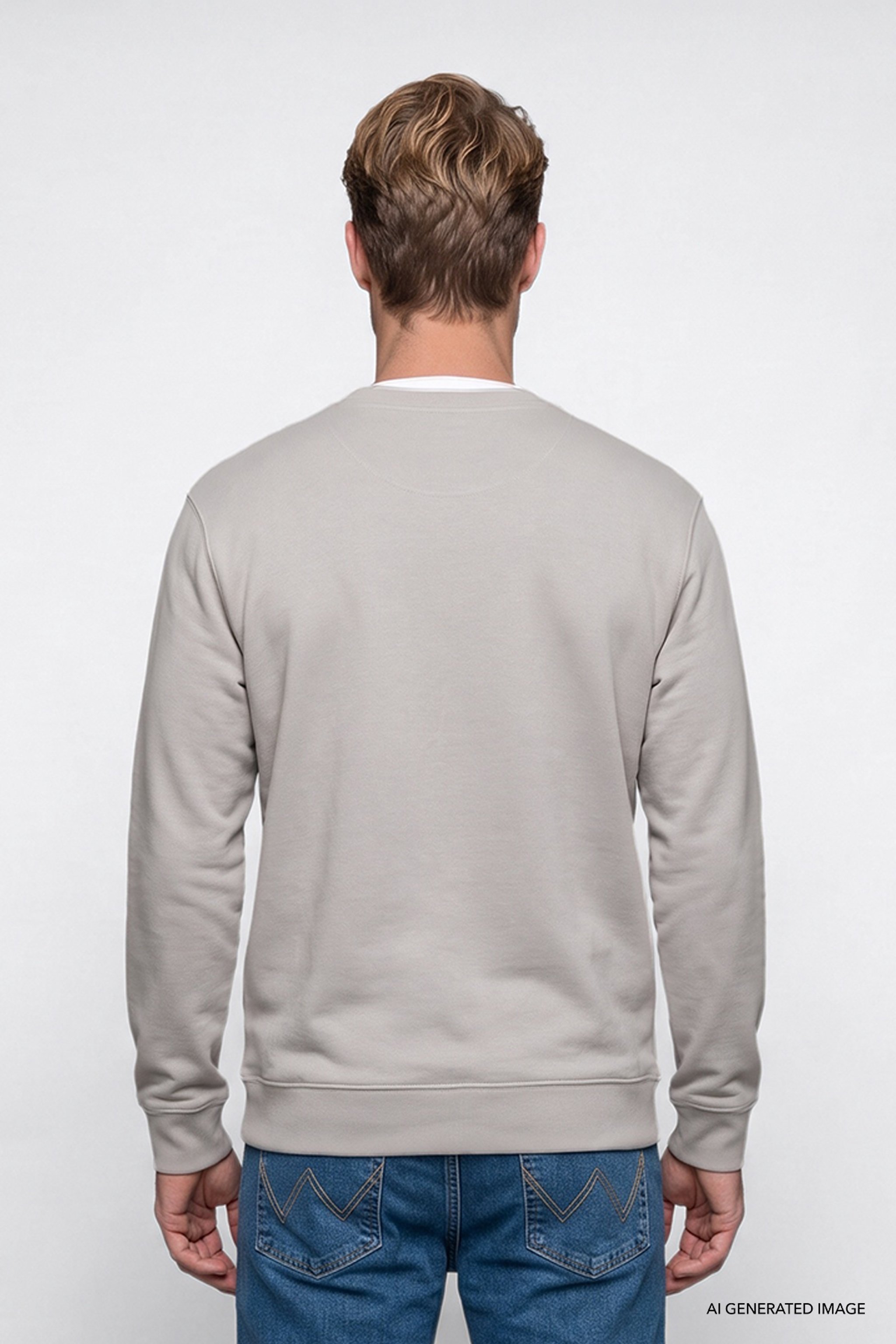 Pamuklu Regular Fit Normal Kesim Bisiklet Yaka Logo Detaylı Sweatshirt - Tea Leaf-GW252025537Y (görsel 5)