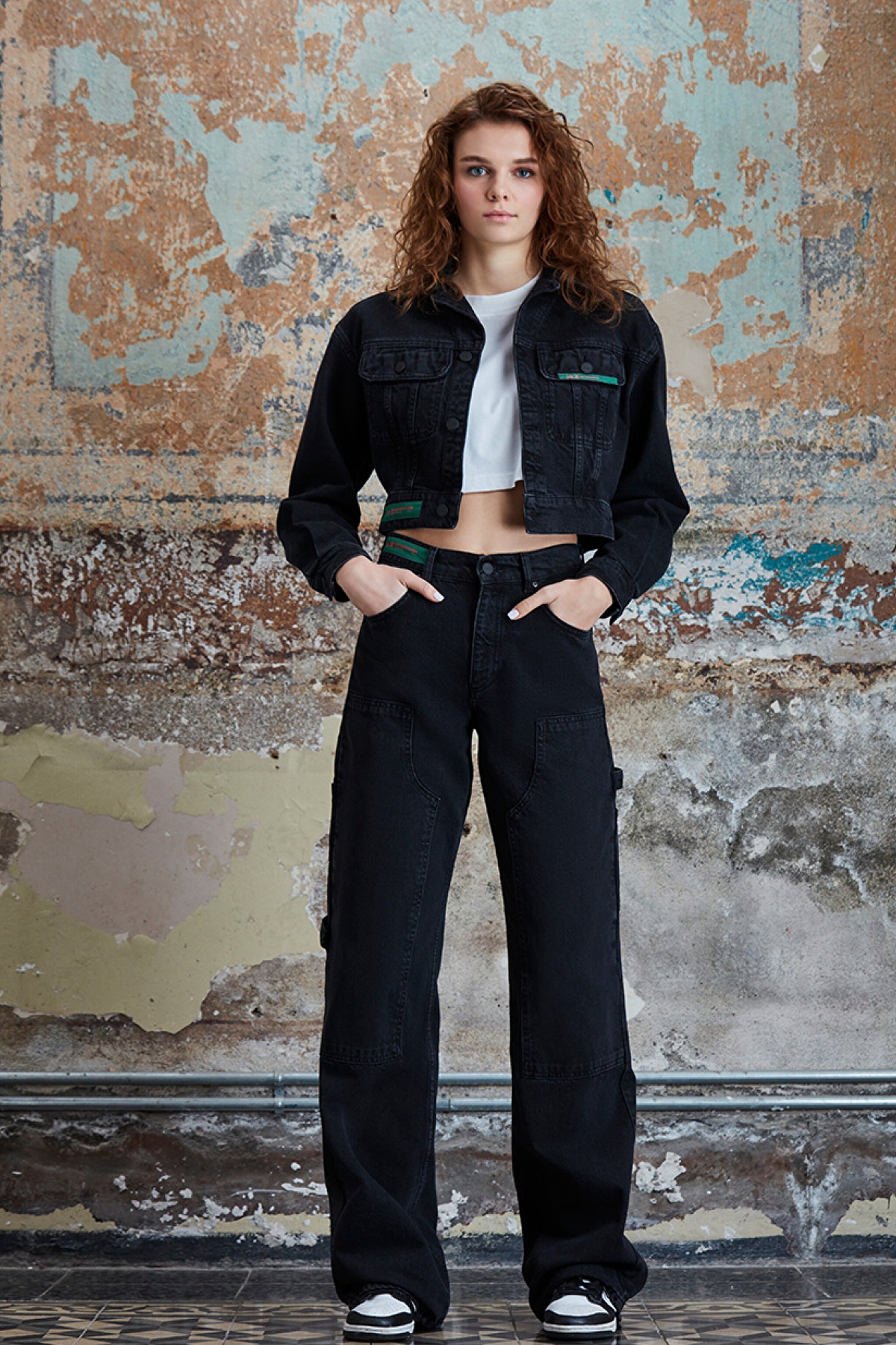 STBA Kadın Crop Fit Siyah Crop Jean Ceket - Black-L109002001