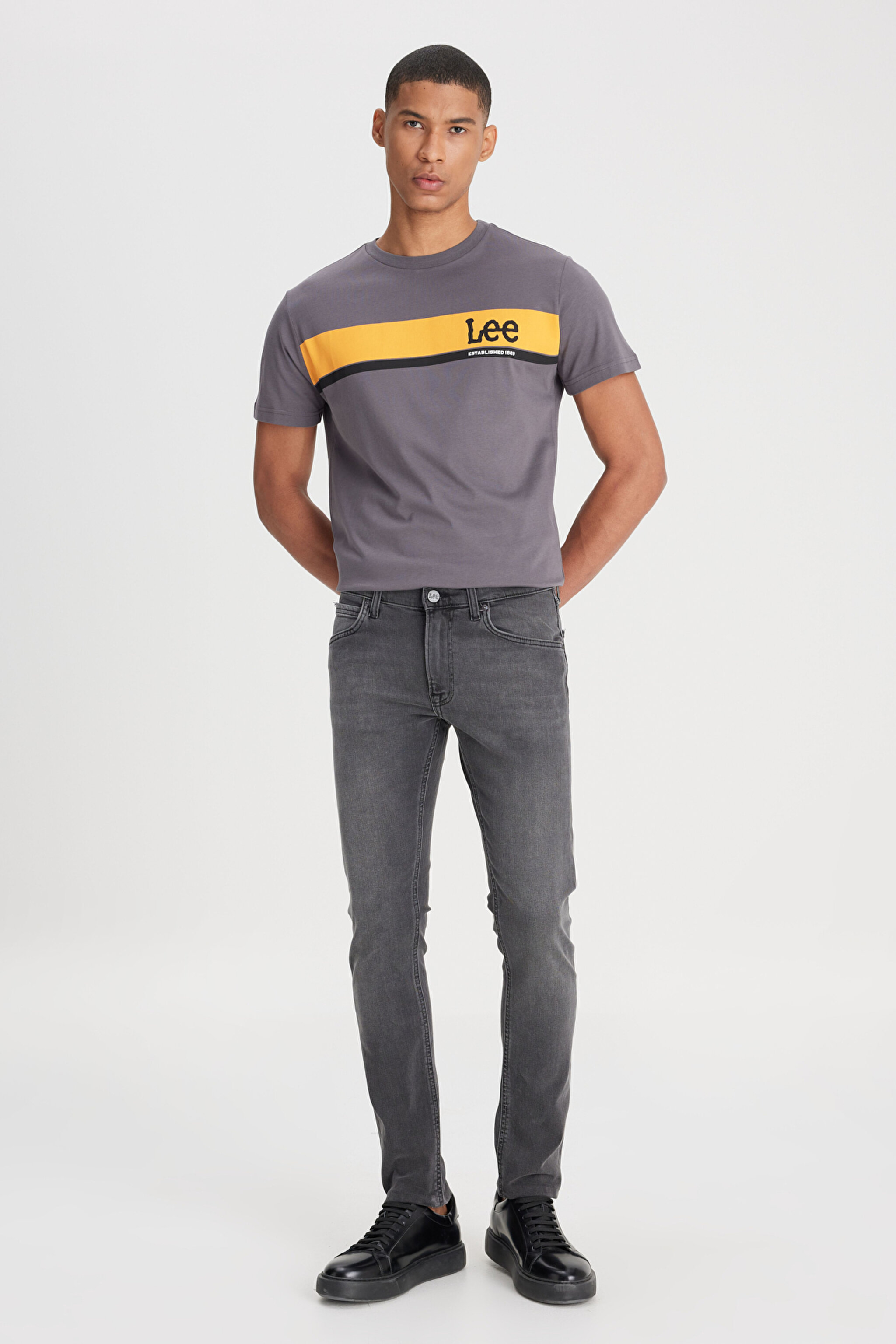 Luke Slim Tapered Dar Kesim Düşük Bel Antrasit Esnek Jean Kot Pantolon