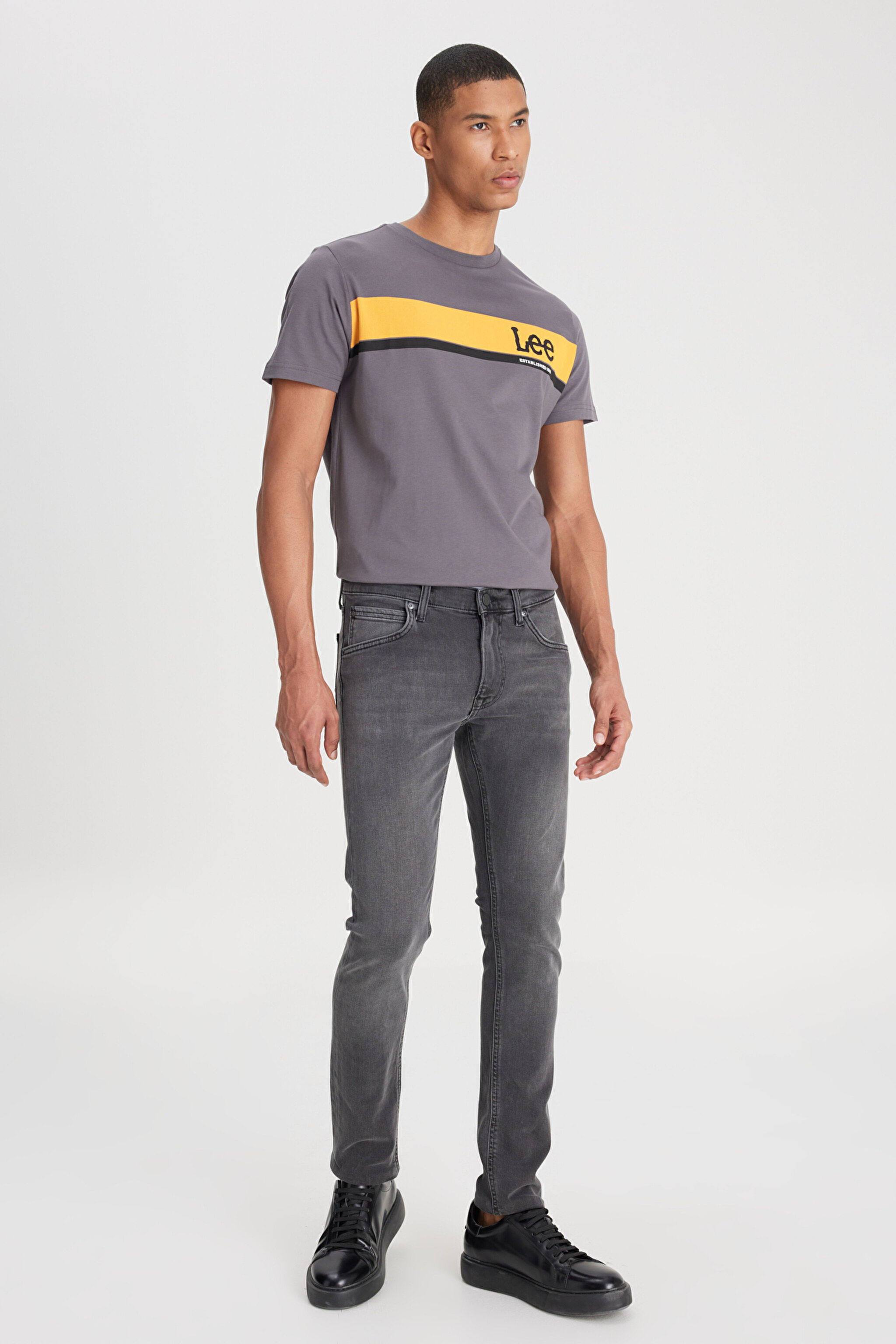 Luke Slim Tapered Dar Kesim Düşük Bel Antrasit Esnek Jean Kot Pantolon - Anthracite-L211034003 (görsel 2)