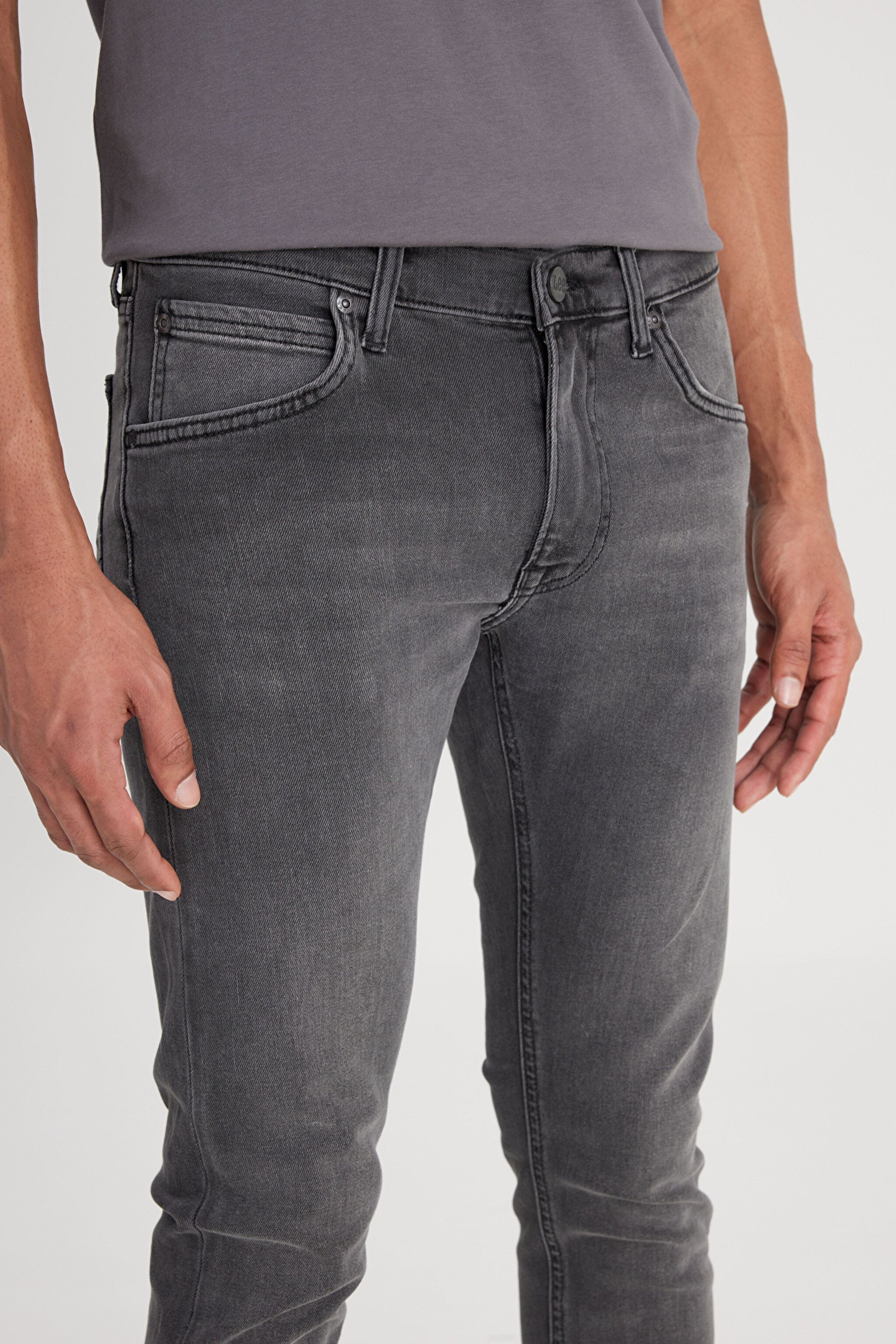 Luke Slim Tapered Dar Kesim Düşük Bel Antrasit Esnek Jean Kot Pantolon - Anthracite-L211034003 (görsel 4)