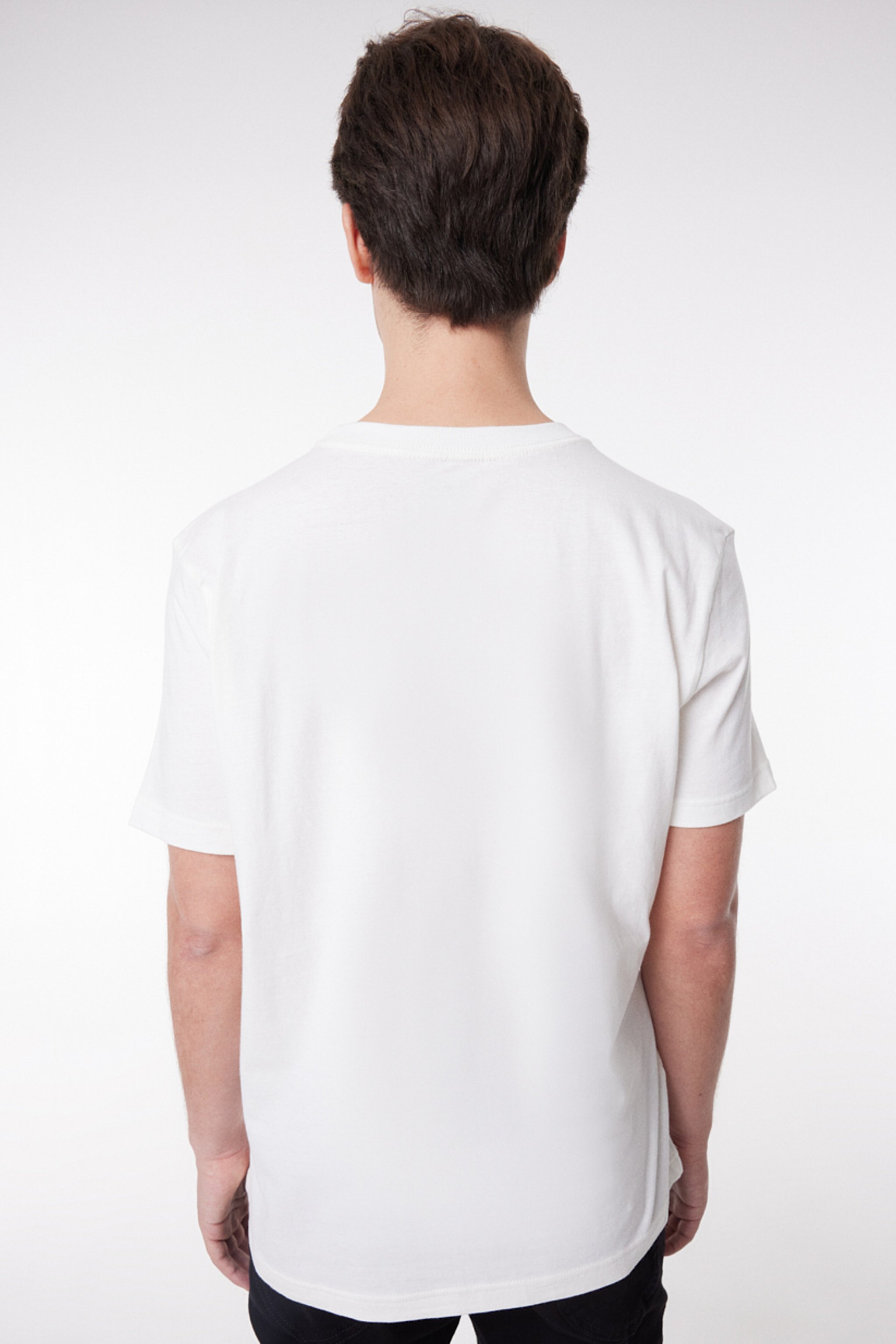 Regular Fit Normal Kesim Sıfır Yaka %100 Pamuk Logolu Tişört - White-L211725100 (görsel 4)