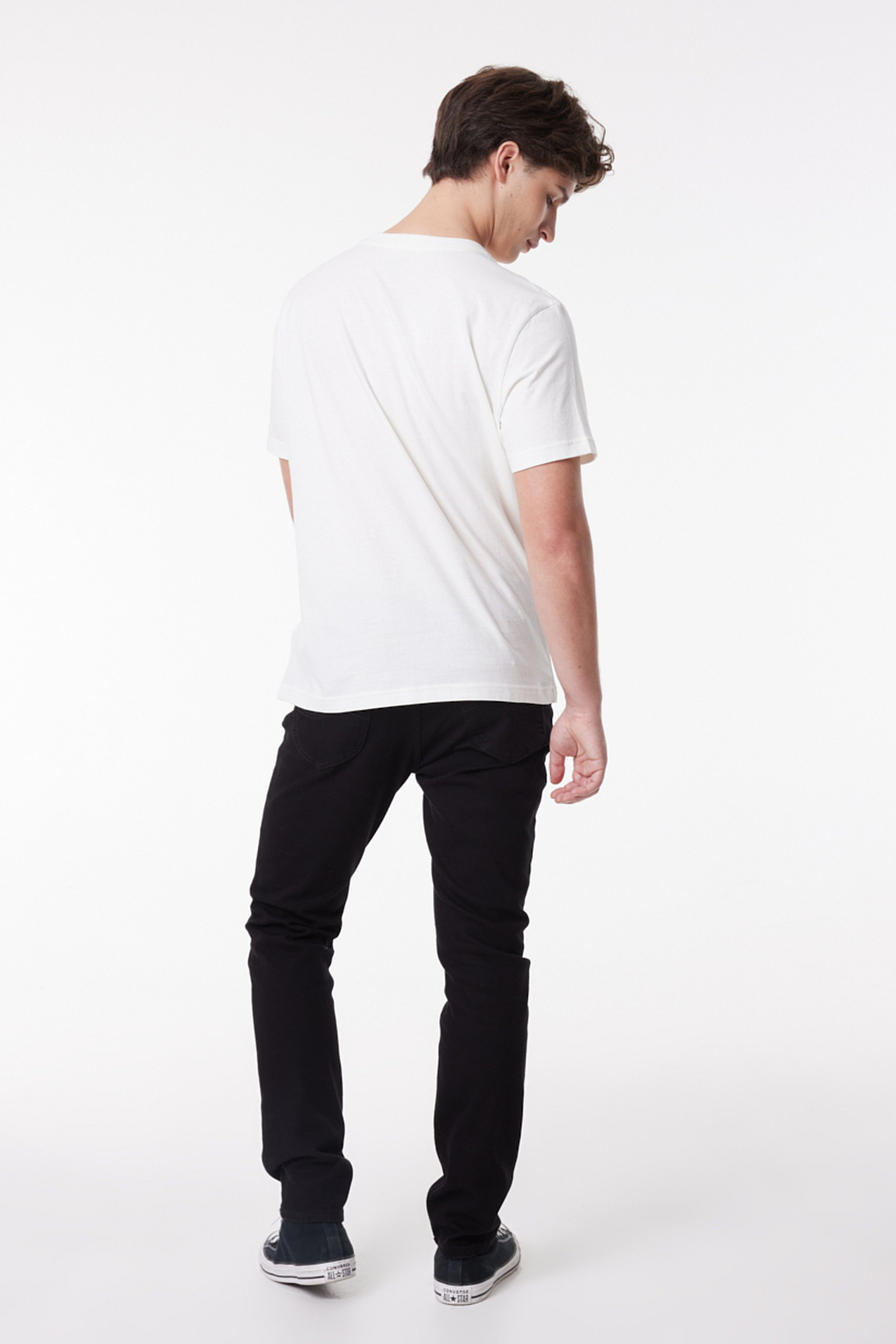 Regular Fit Normal Kesim Sıfır Yaka %100 Pamuk Logolu Tişört - White-L211725100 (görsel 5)
