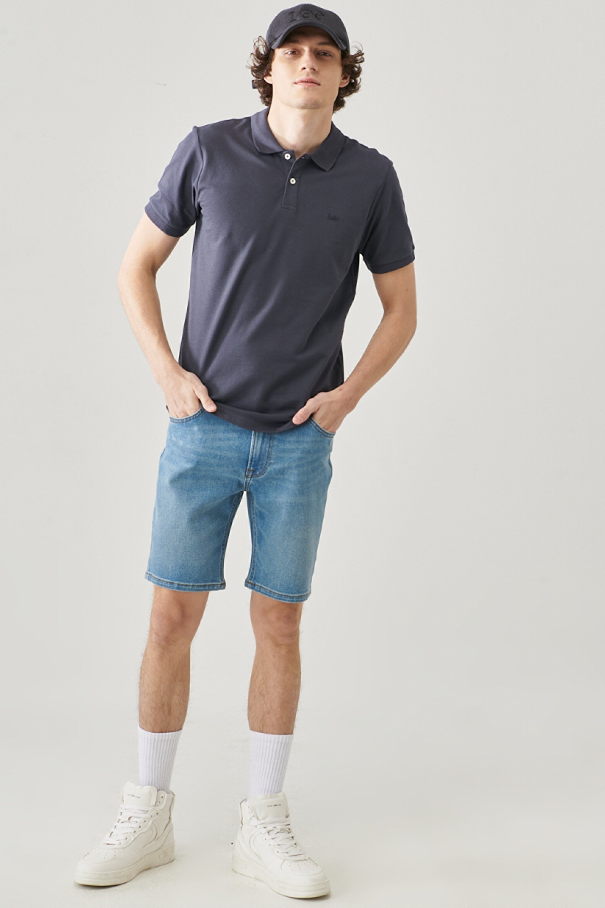 Regular Fit Normal Kesim Polo Yaka %100 Pamuk Tişört - Anthracite-L211810003 (görsel 2)