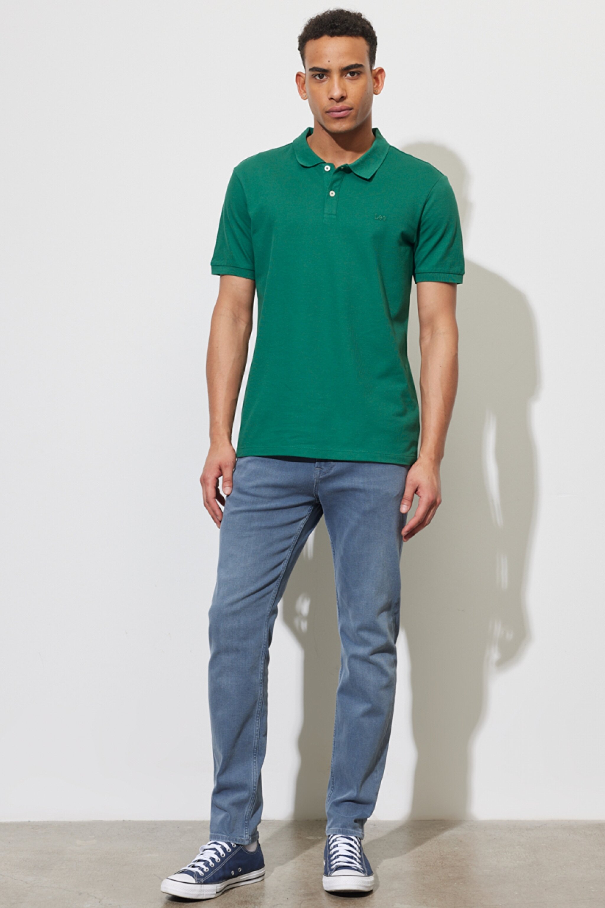 Regular Fit Normal Kesim Polo Yaka %100 Pamuk Tişört - Green-L211810300 (görsel 4)