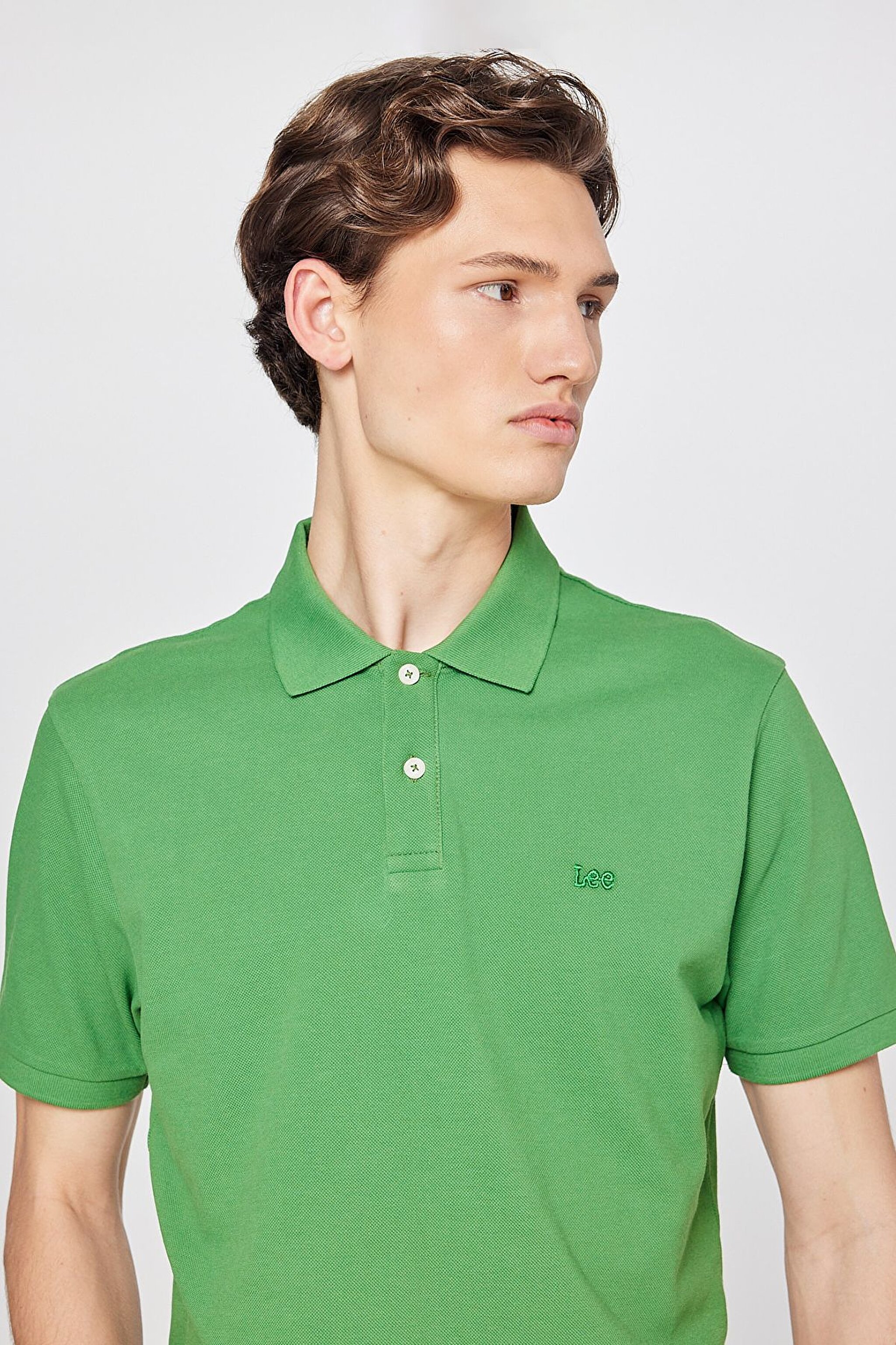 Regular Fit Normal Kesim %100 Pamuk Polo Yaka Yeşil Tişört - Mint Green-L211810303 (görsel 4)