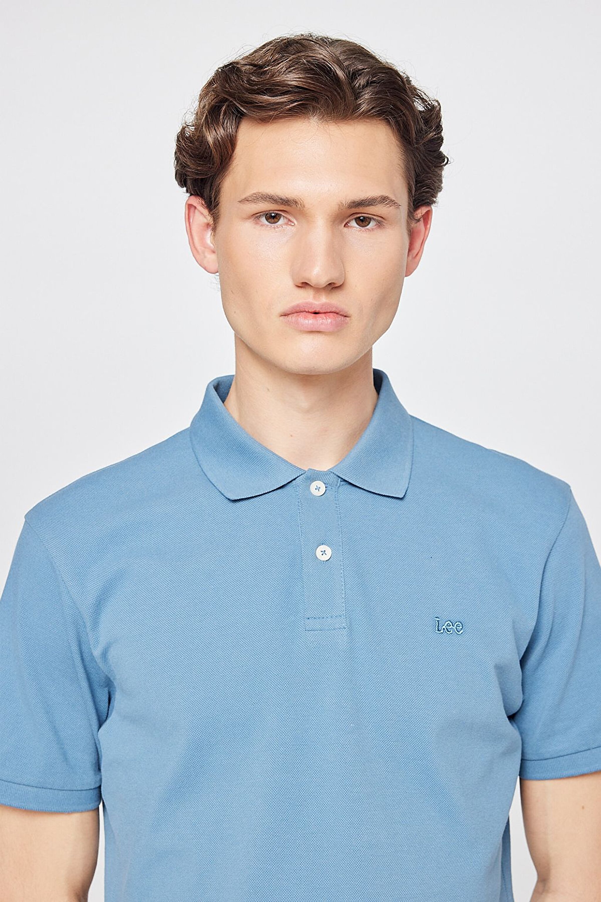 Regular Fit Normal Kesim Polo Yaka %100 Pamuk Tişört - Blue-L211810400 (görsel 4)