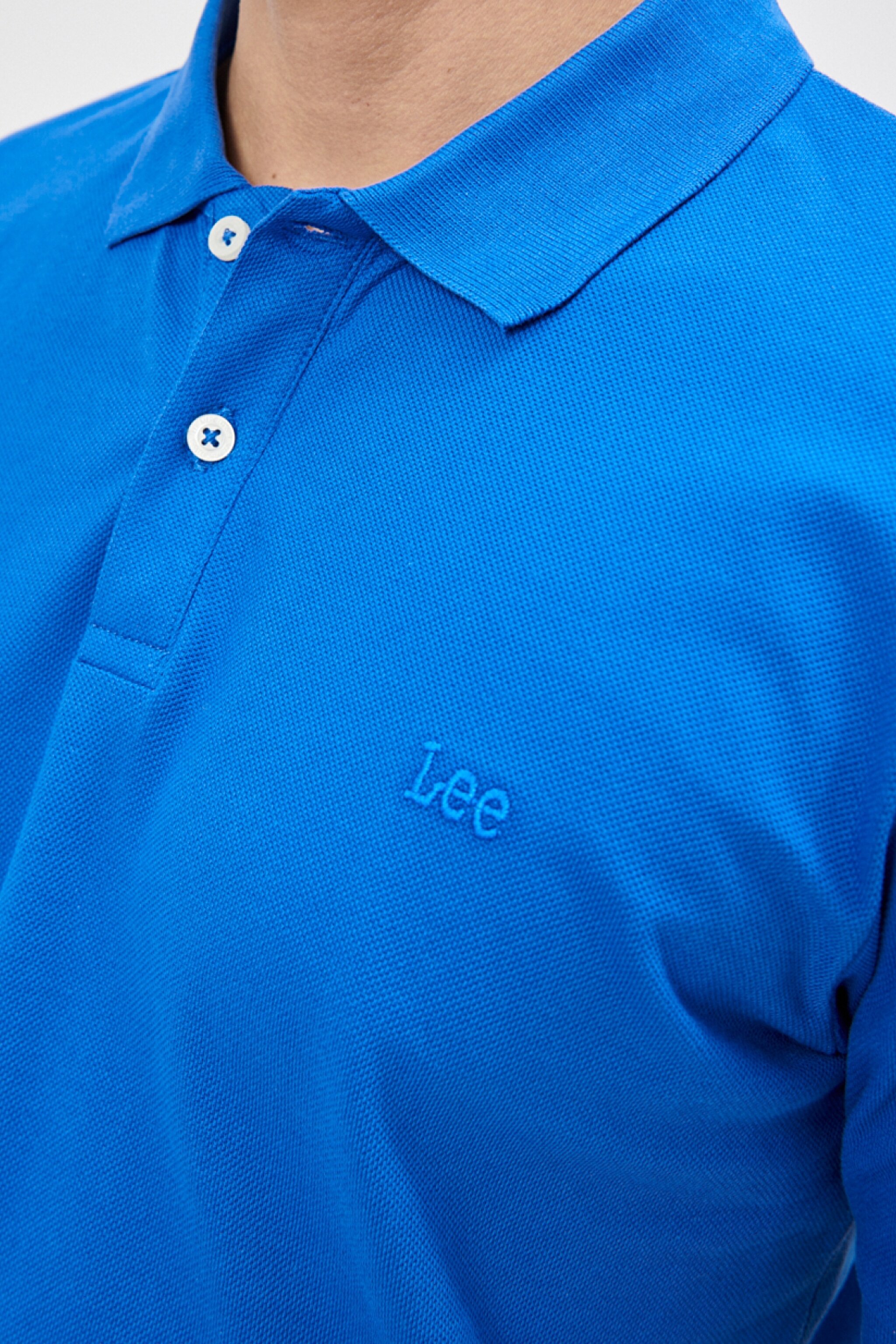 Regular Fit Normal Kesim %100 Pamuk Polo Yaka Saks Mavisi Tişört - Sax-L211810403 (görsel 3)