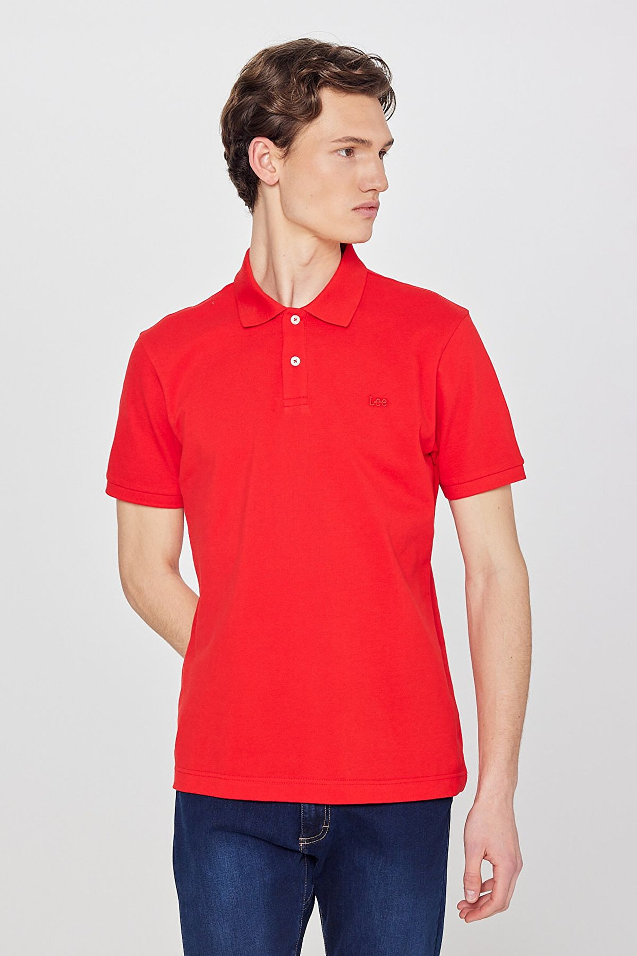 Regular Fit Normal Kesim %100 Pamuk Polo Yaka Mercan Tişört - Coral-L211810512 (görsel 2)