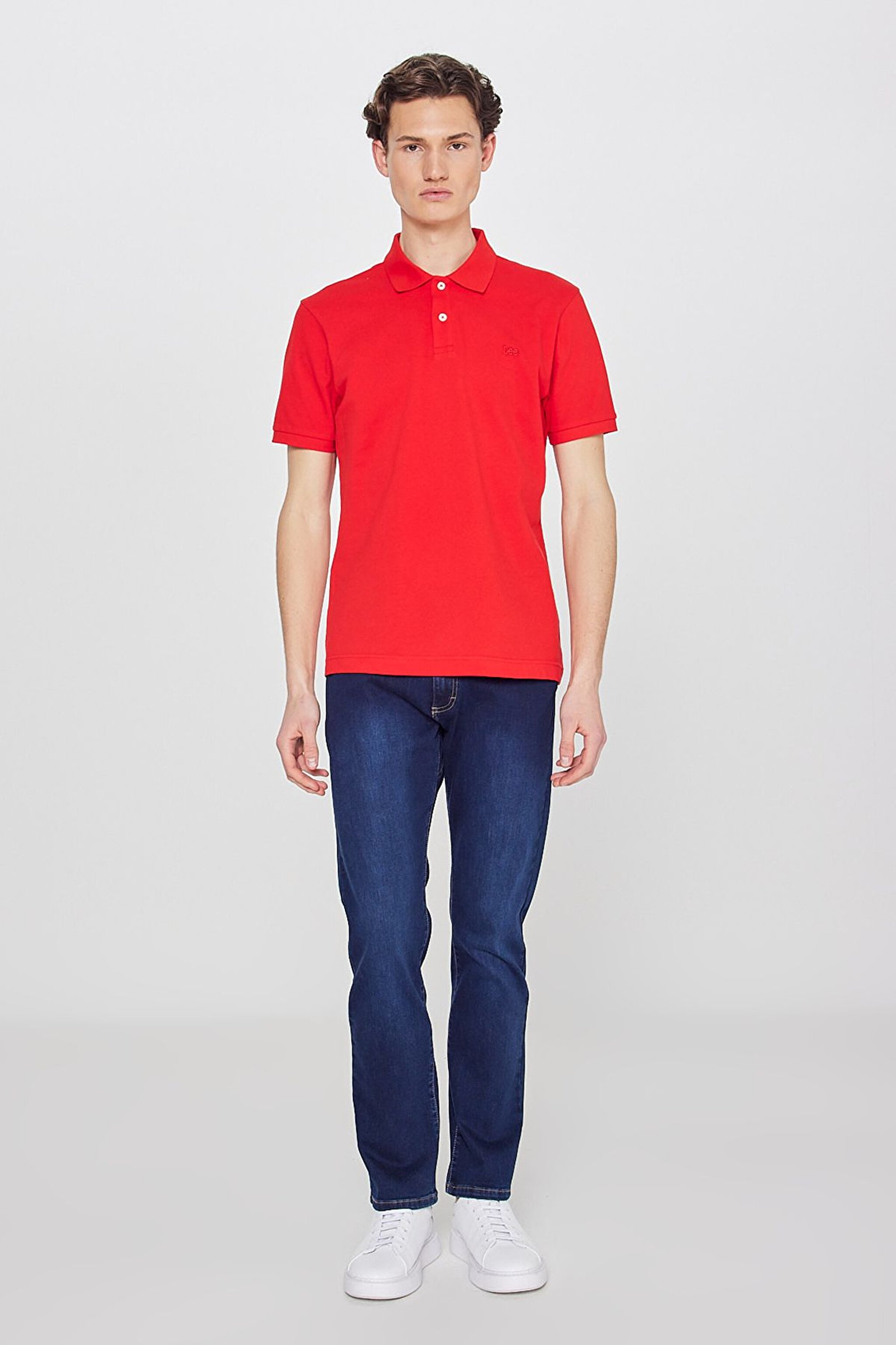 Regular Fit Normal Kesim %100 Pamuk Polo Yaka Mercan Tişört - Coral-L211810512 (görsel 3)