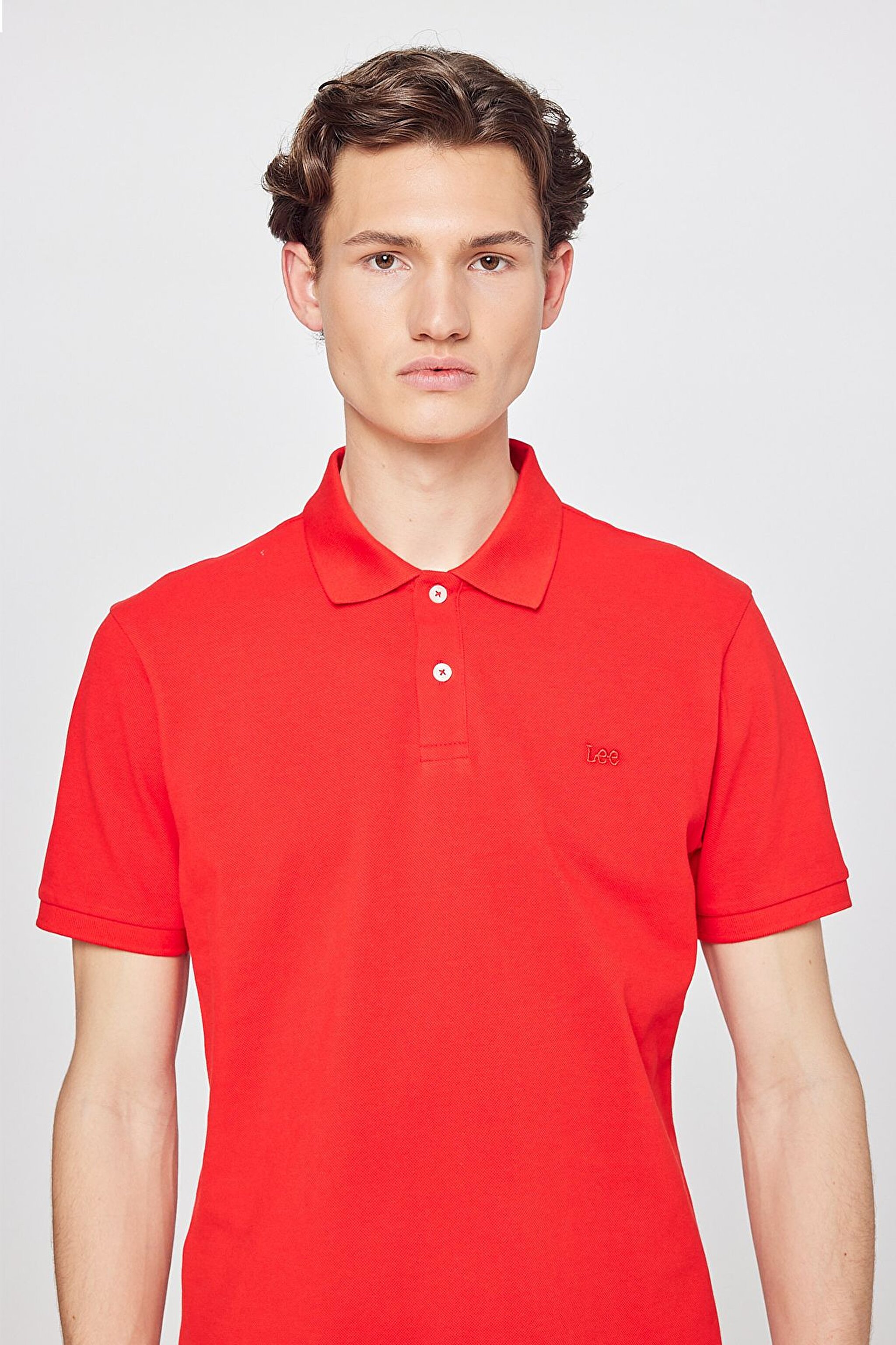 Regular Fit Normal Kesim %100 Pamuk Polo Yaka Mercan Tişört - Coral-L211810512 (görsel 4)