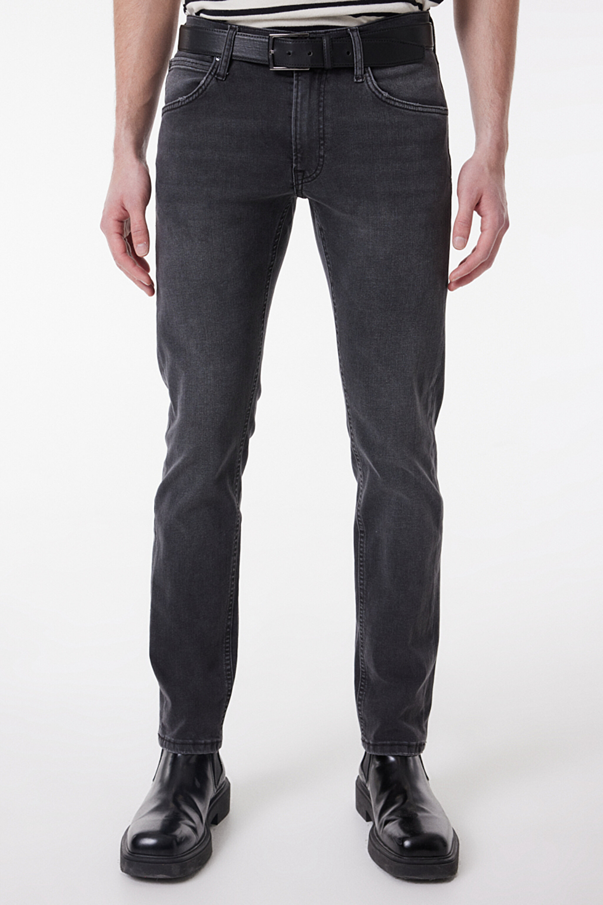 Daren Straight Fit Normal Bel Denim Esnek Jean Kot Pantolon - Venom Black-L211834009 (görsel 3)