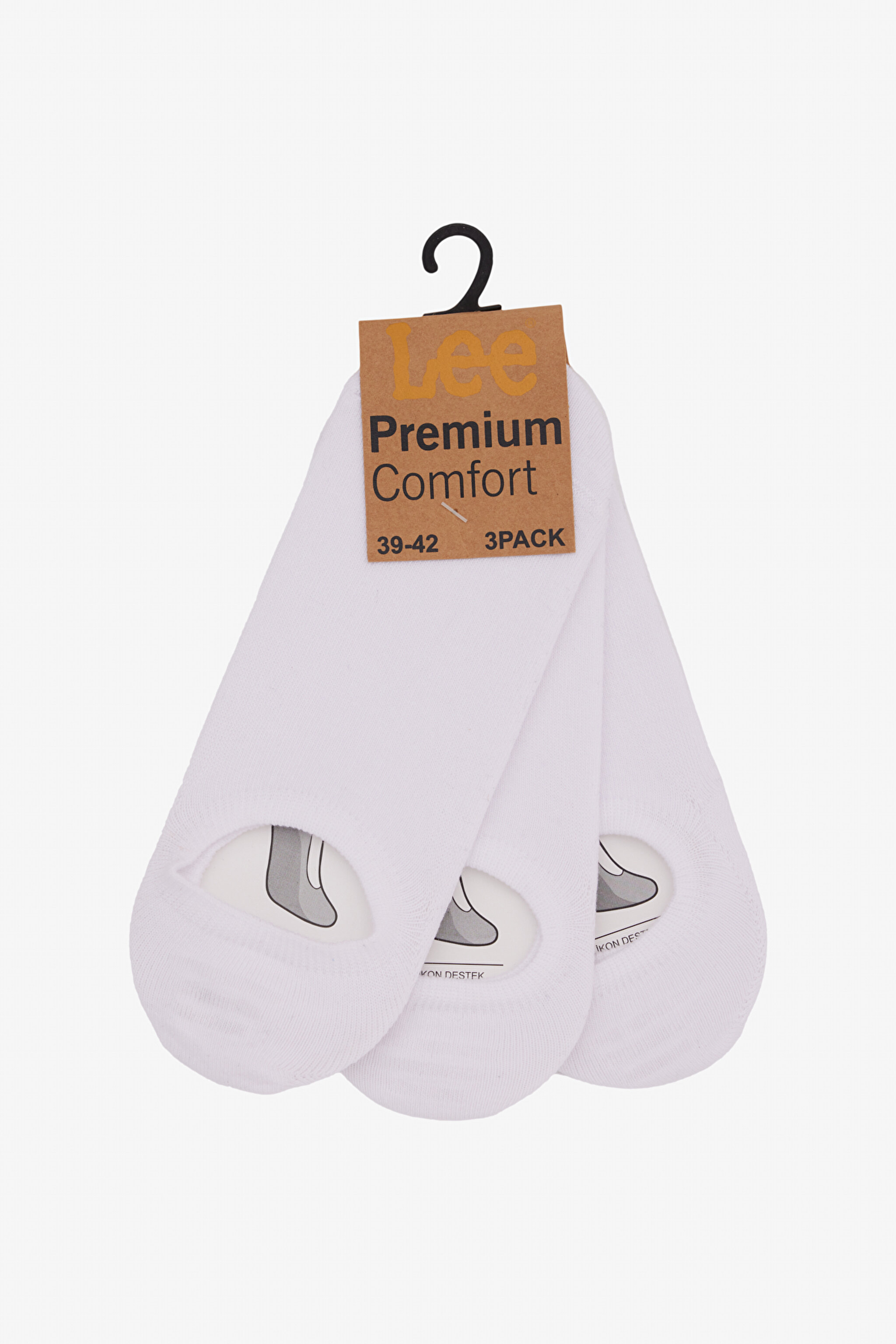 3'lü Paket Beyaz Çorap - White-L211851100 (görsel 2)