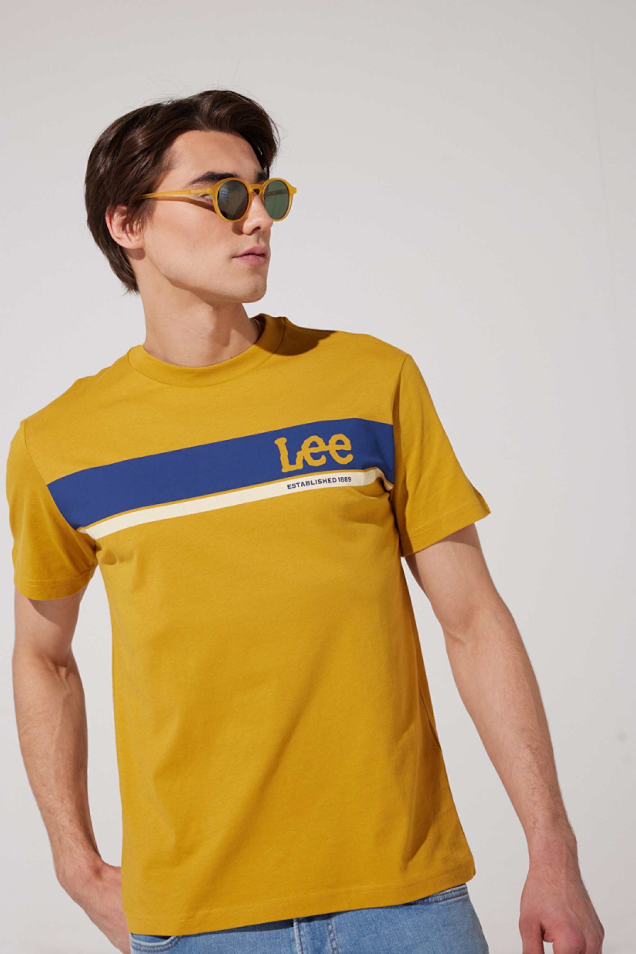 Regular Fit Normal Kesim %100 Pamuk Bisiklet Yaka Sarı Tişört - Yellow-L211918200 (görsel 2)