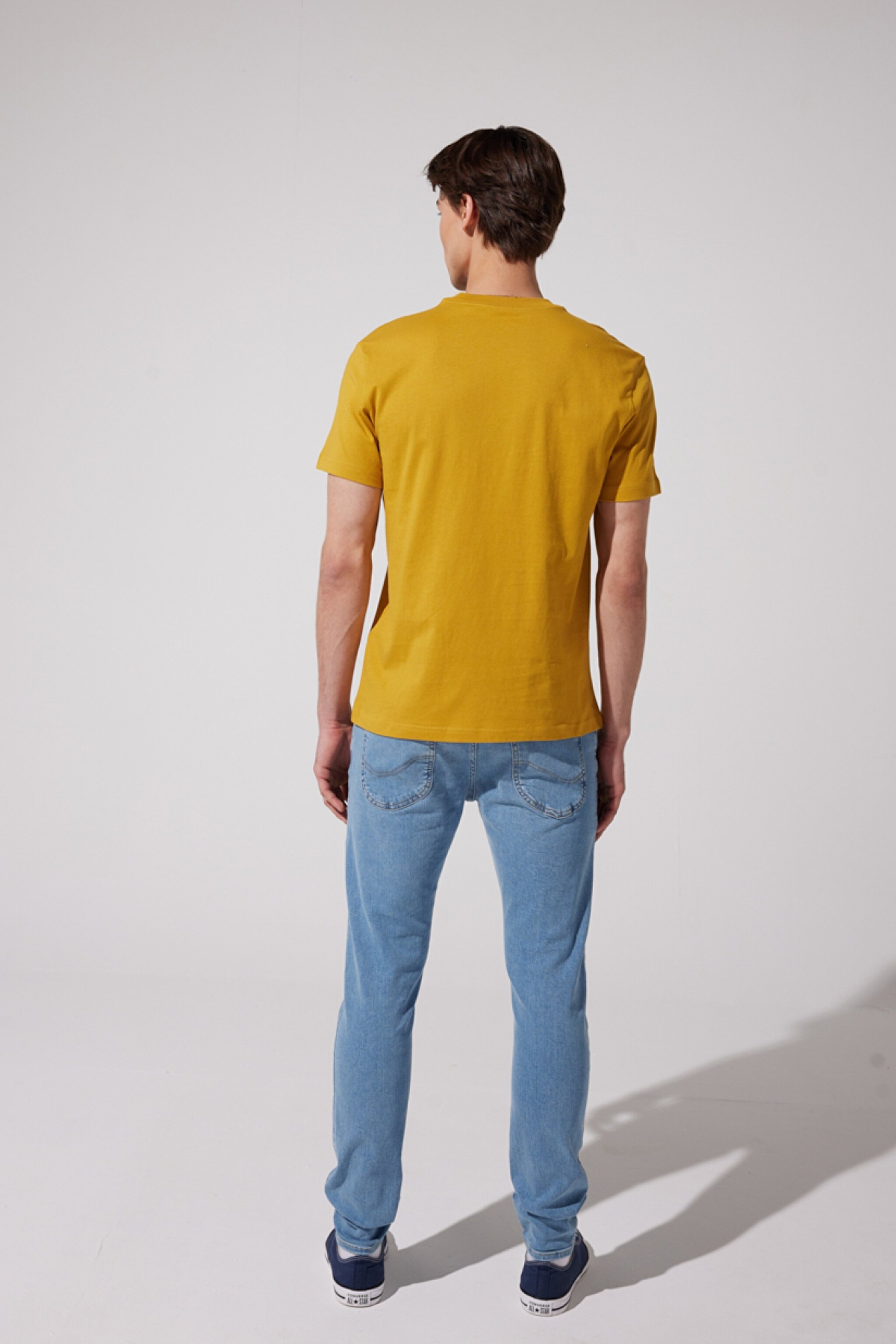 Regular Fit Normal Kesim %100 Pamuk Bisiklet Yaka Sarı Tişört - Yellow-L211918200 (görsel 6)
