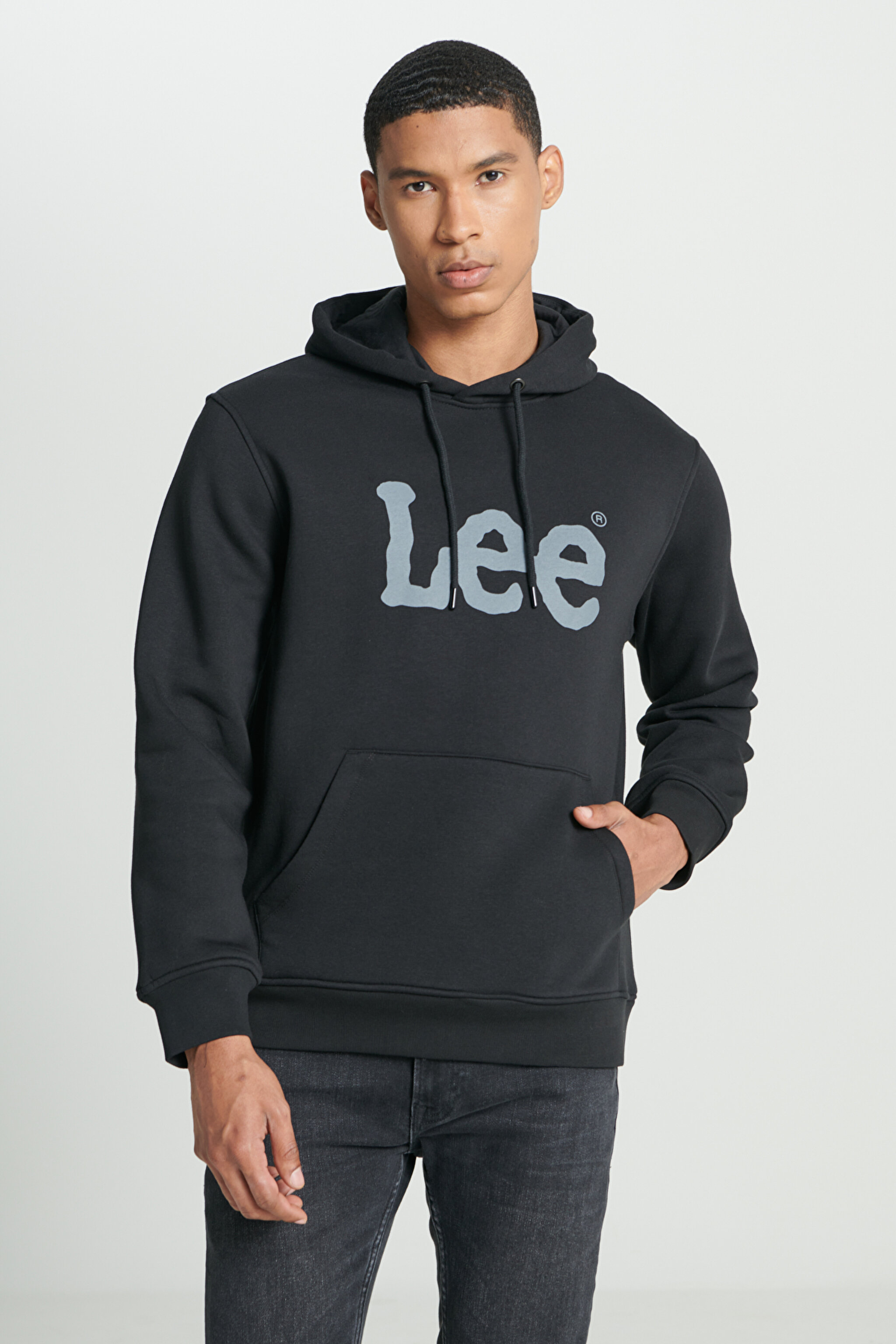 Regular Fit Normal Kesim %100 Pamuk Kapüşonlu Sweatshirt - Black-L212021001 (görsel 3)