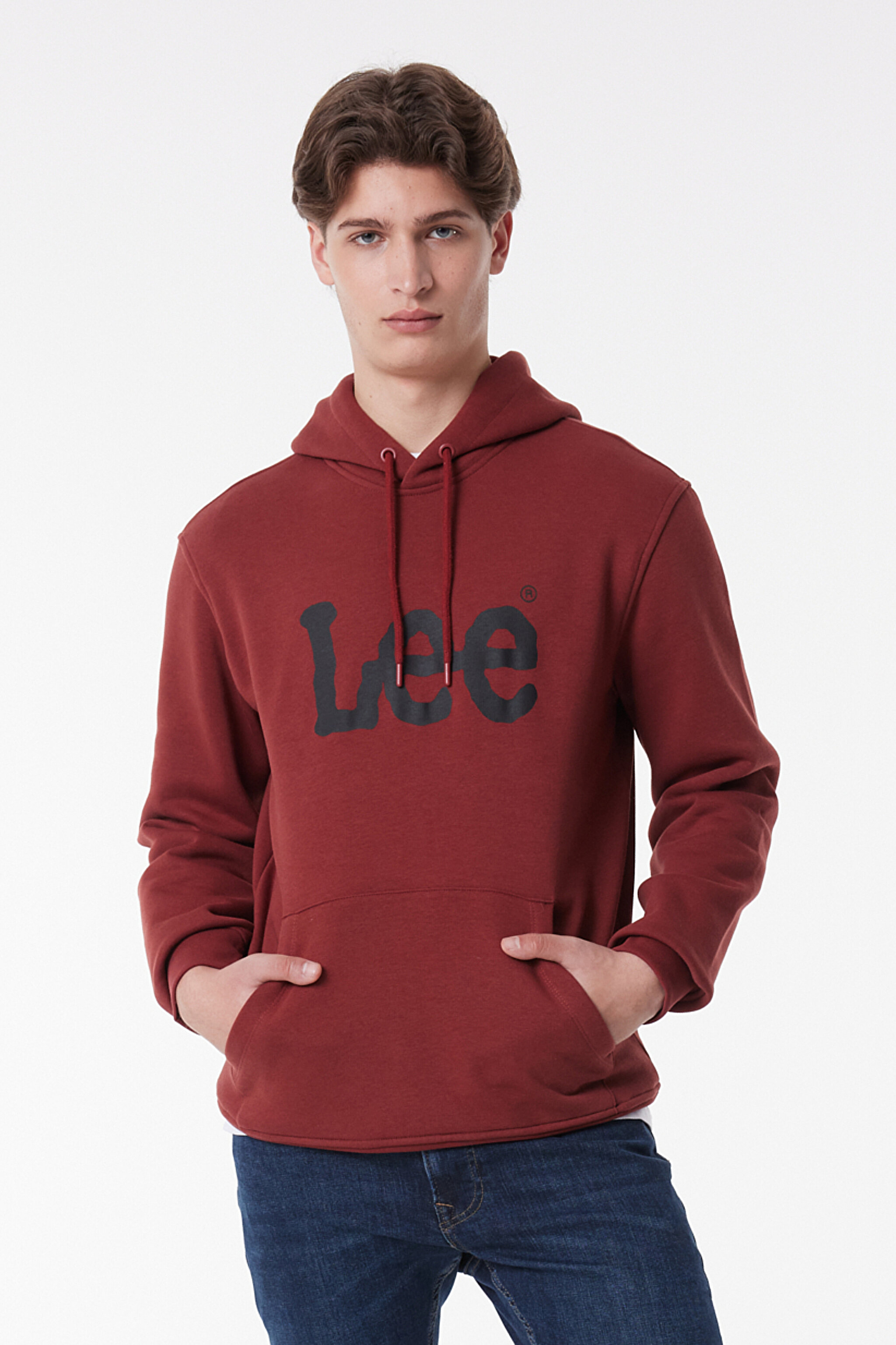 Regular Fit Normal Kesim %100 Pamuk Kapüşonlu Sweatshirt - Wine-L212021810 (görsel 3)