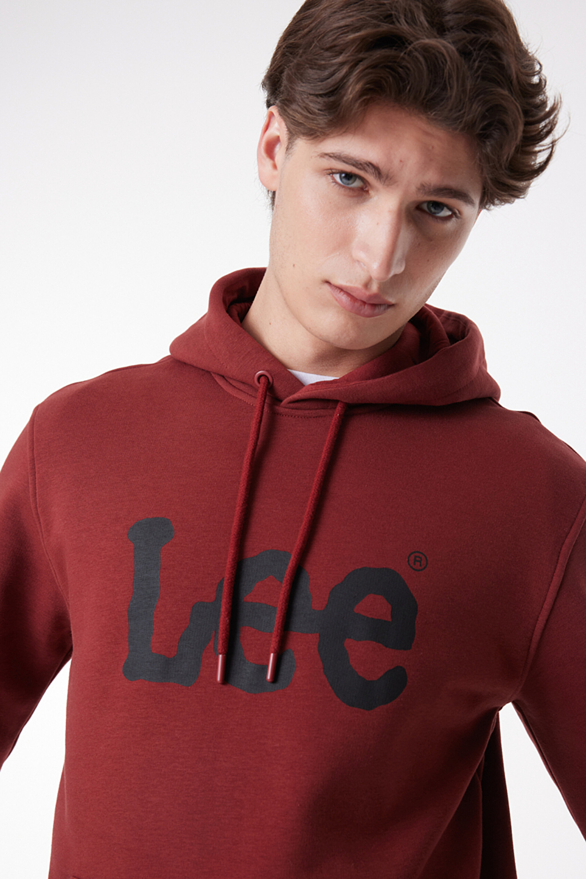 Regular Fit Normal Kesim %100 Pamuk Kapüşonlu Sweatshirt - Wine-L212021810 (görsel 6)