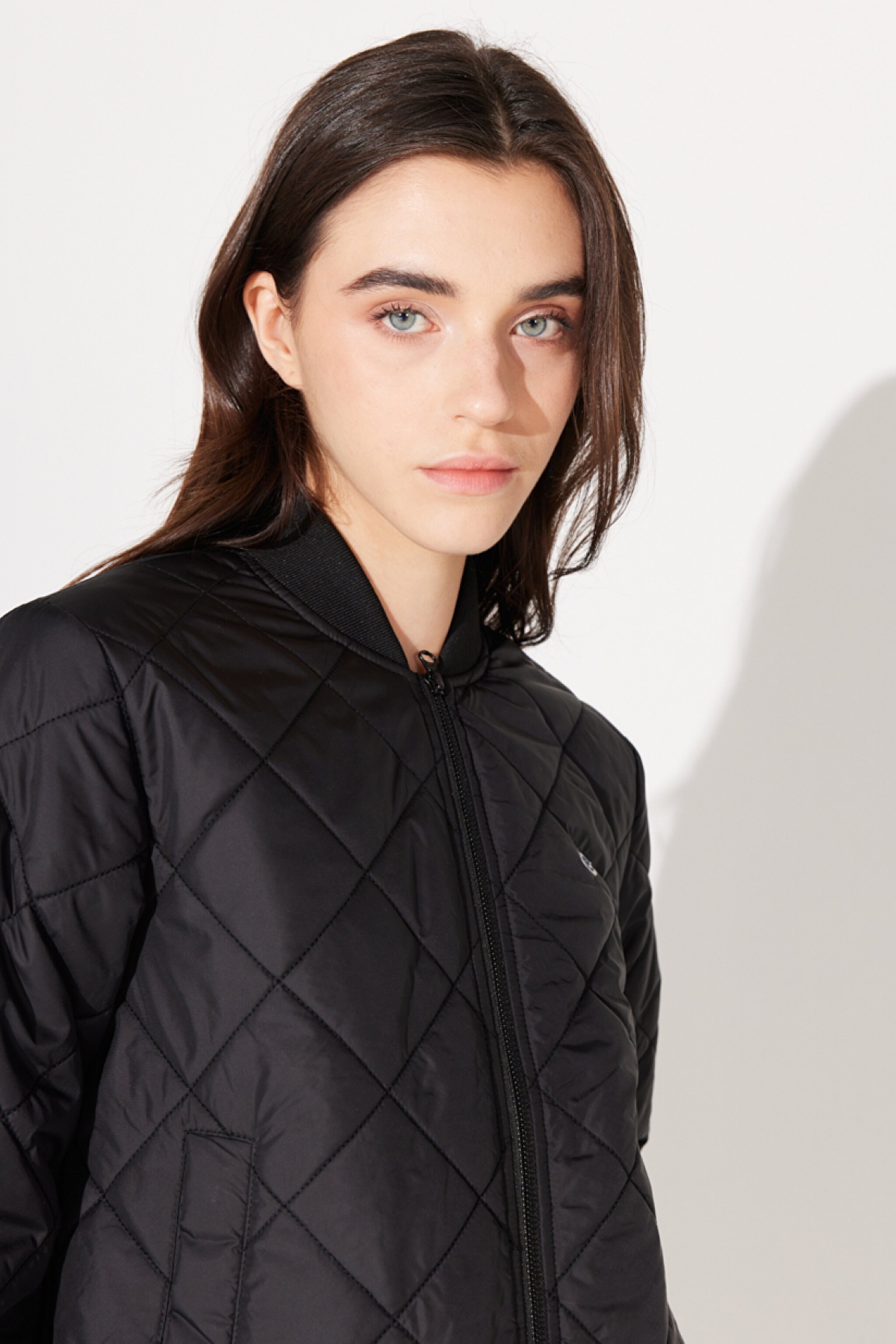 Regular Fit Normal Kesim Bisiklet Yaka Siyah Bomber Ceket - Black-L212034001 (görsel 4)