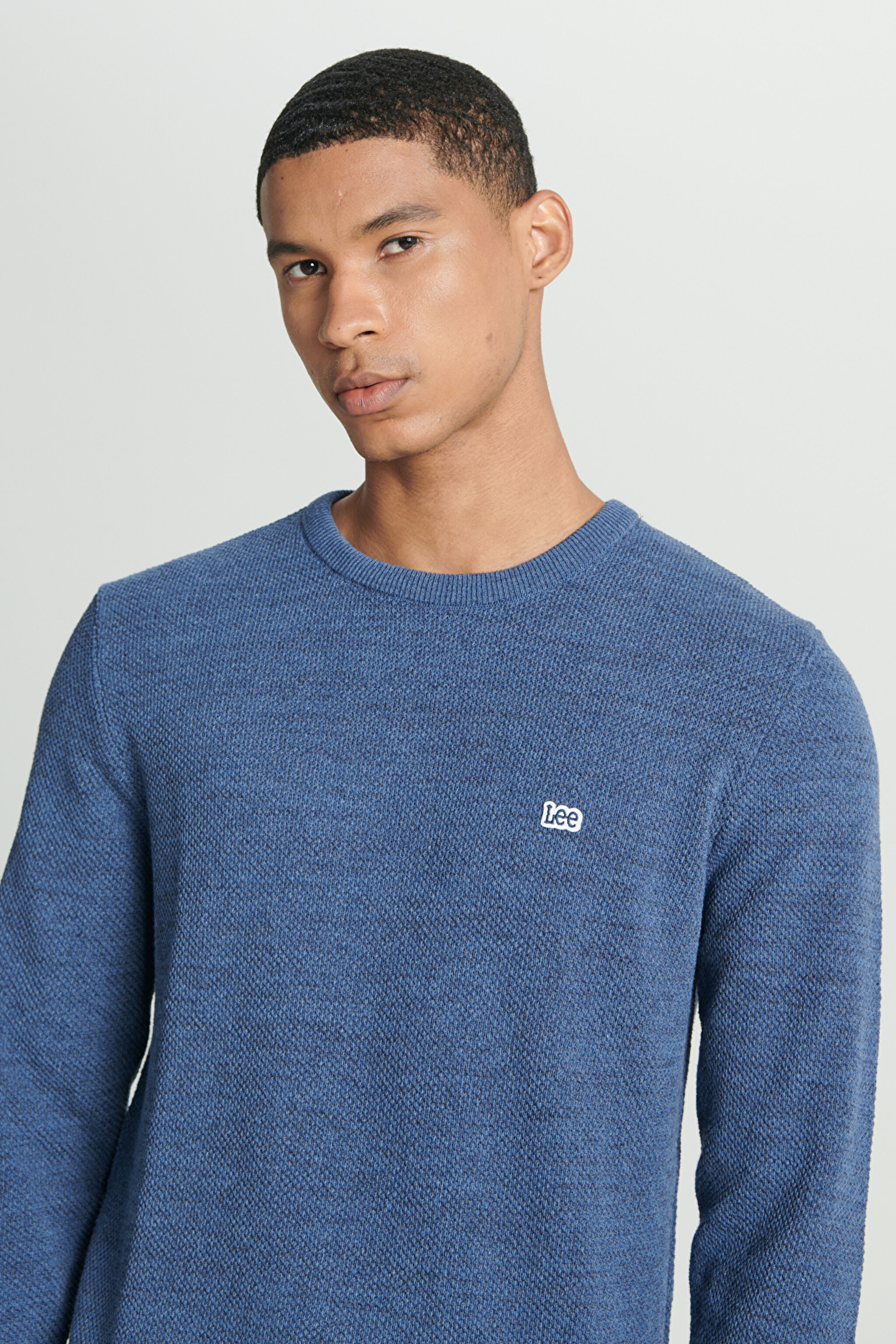 Regular Fit Normal Kesim Sıfır Yaka Triko - Blue-L212149400 (görsel 4)