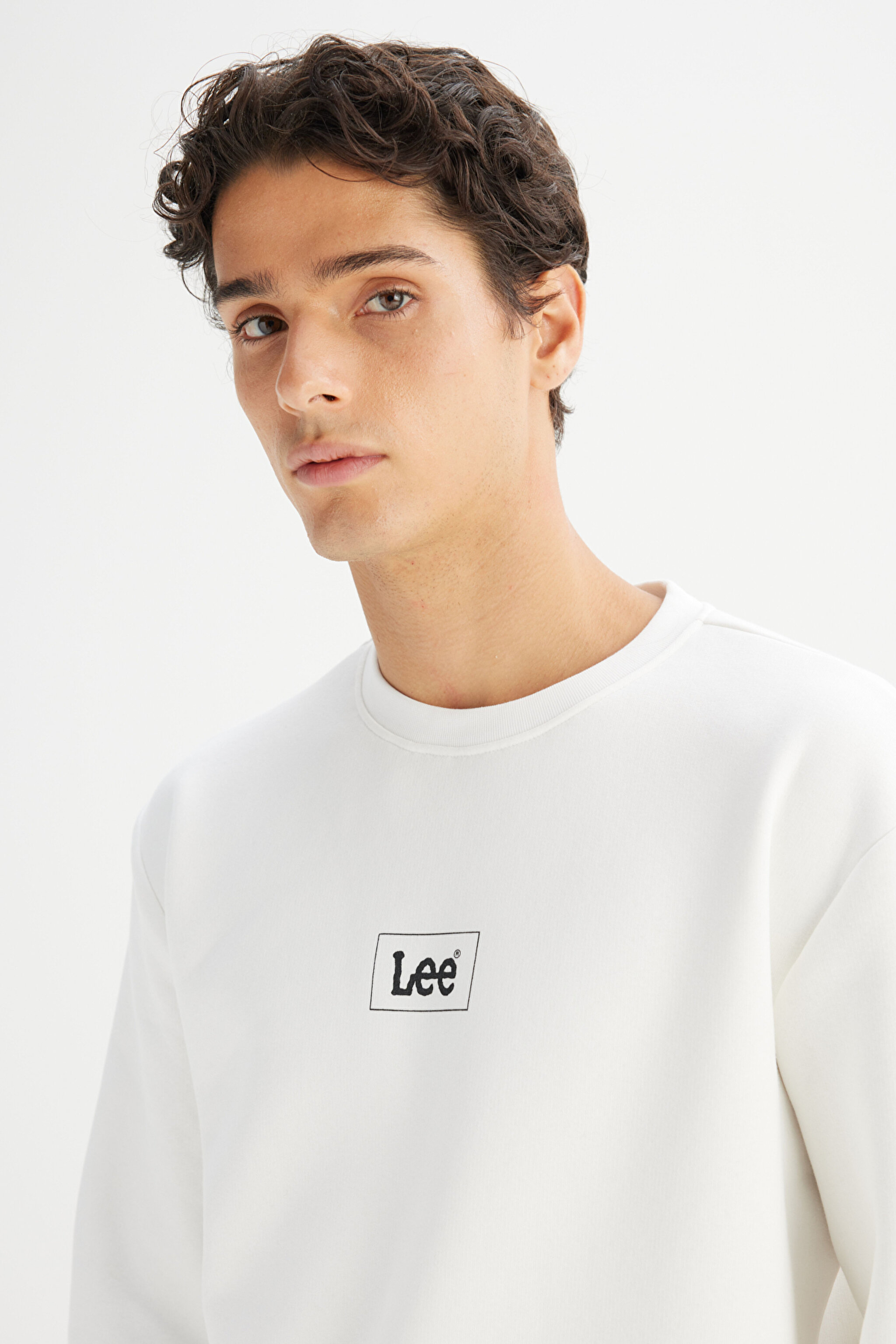 Regular Fit Normal Kesim Sıfır Yaka Sweatshirt - Off White-L212299102 (görsel 4)