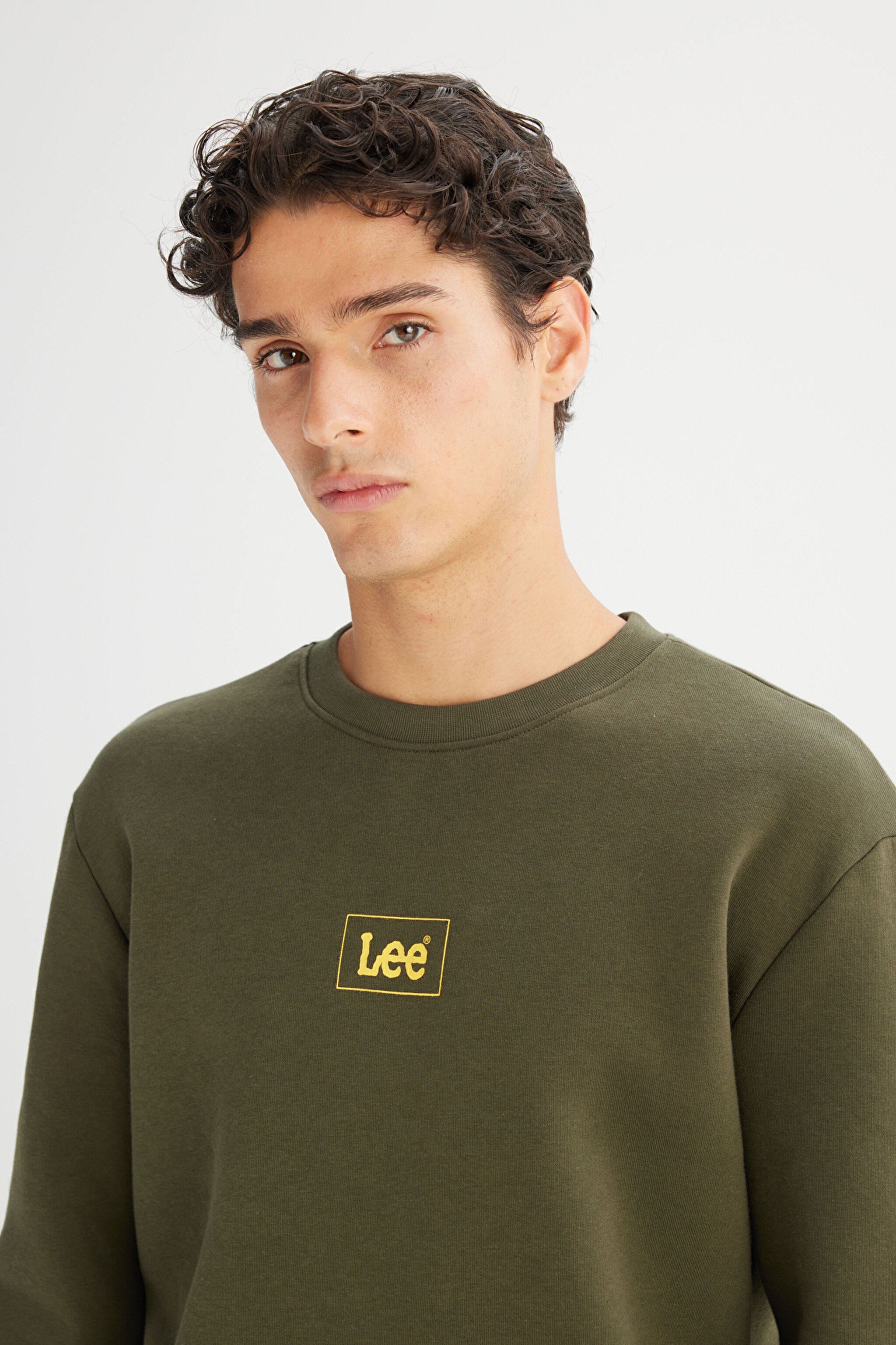 Regular Fit Normal Kesim Sıfır Yaka Sweatshirt - Khaki-L212299801 (görsel 4)