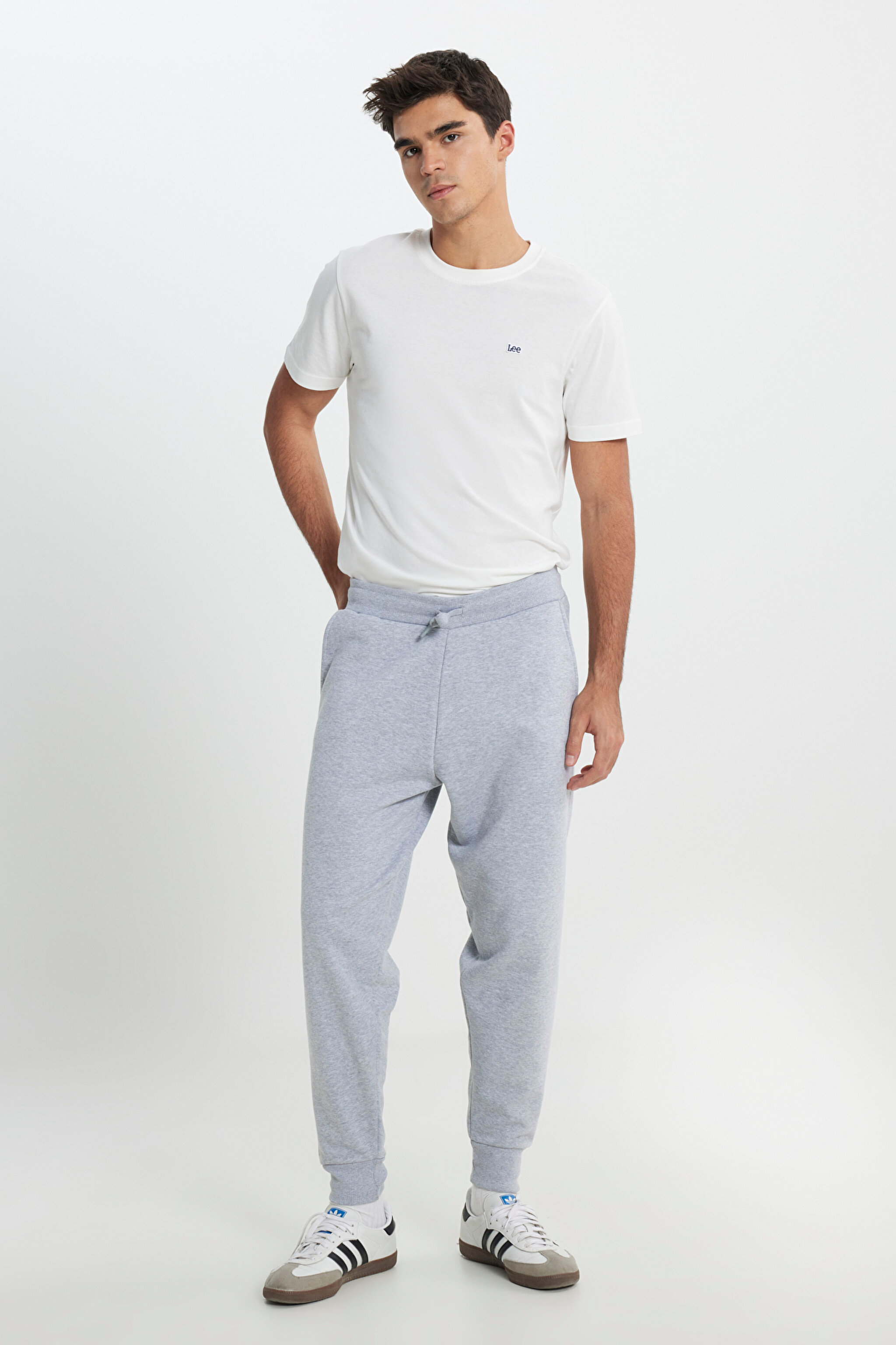 Slim Fit Dar Kesim Jogger Pantolon - Gray Melange-L212306036