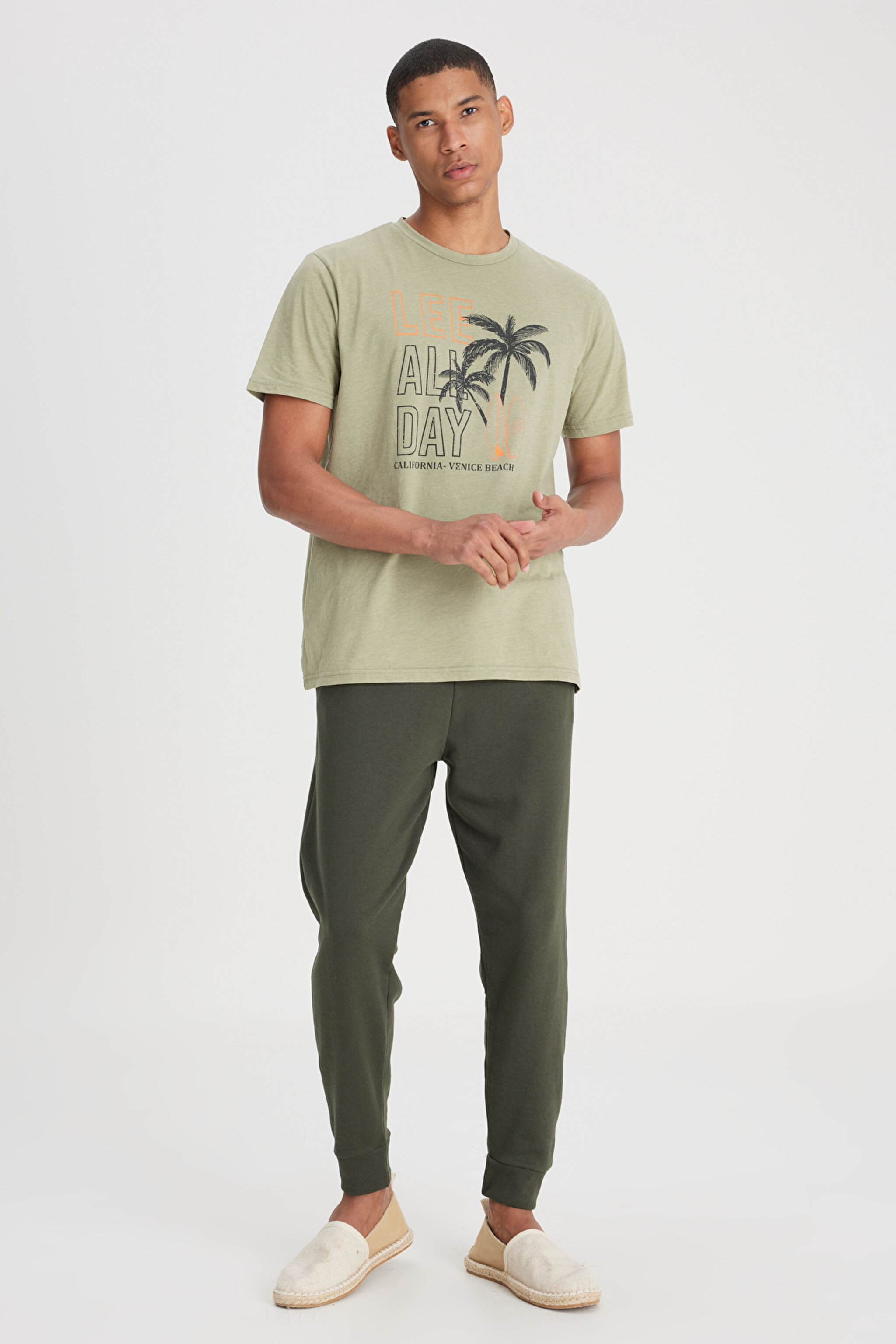 Slim Fit Dar Kesim Normal Bel Haki Sweatpant Eşofman Altı - Khaki-L212306801