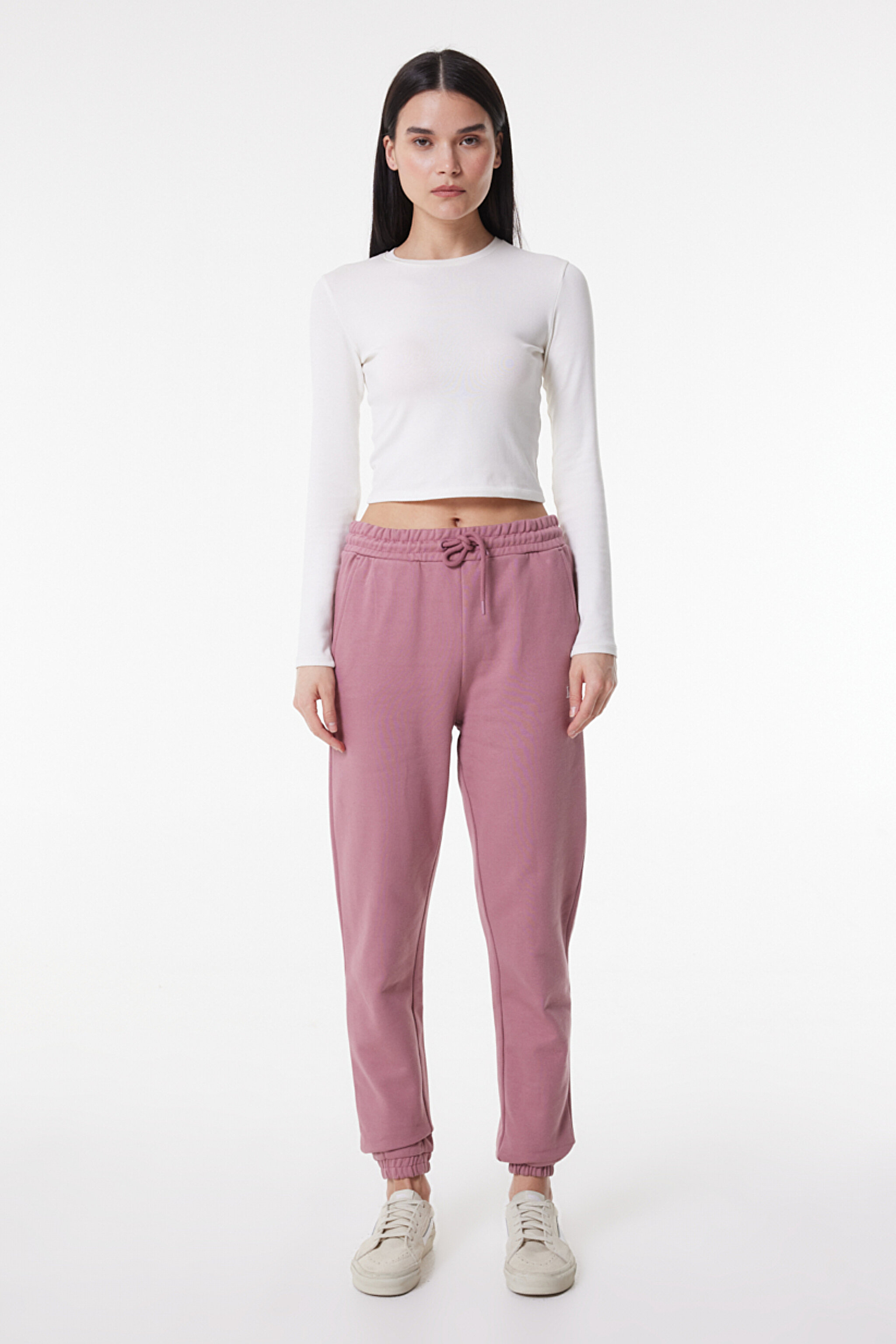 Regular Fit Normal Kesim İçi Polarlı Sweatpant Eşofman Altı - Dark Mauve-L221036A65 (görsel 2)