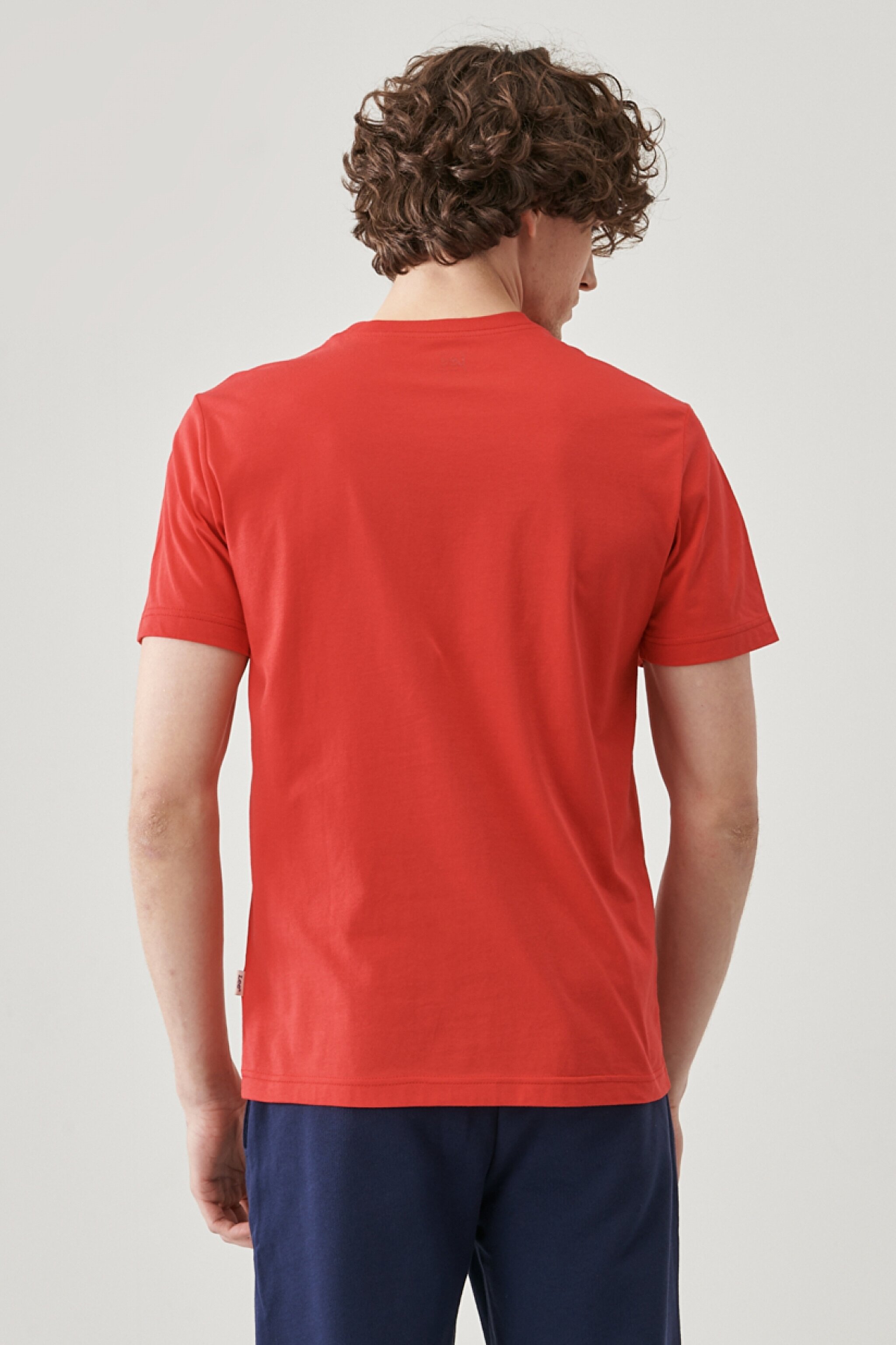 Regular Fit Rahat Kesim %100  Pamuk Kısa Kollu Crew Neck Tişört - Red-L221069600 (görsel 5)