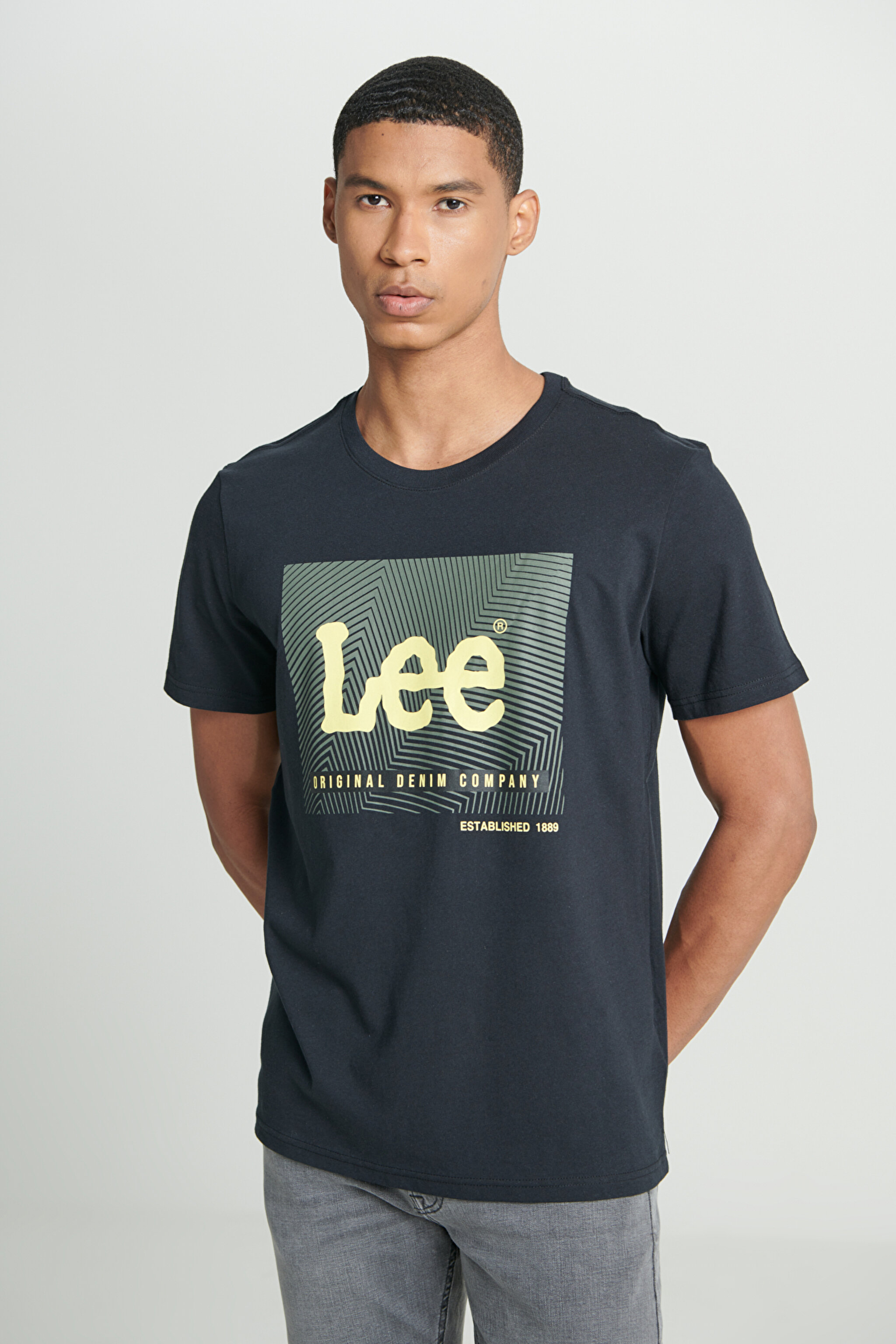Regular Fit Normal Kesim %100 Pamuk Bisiklet Yaka Siyah Tişört - Black-L221233001 (görsel 2)