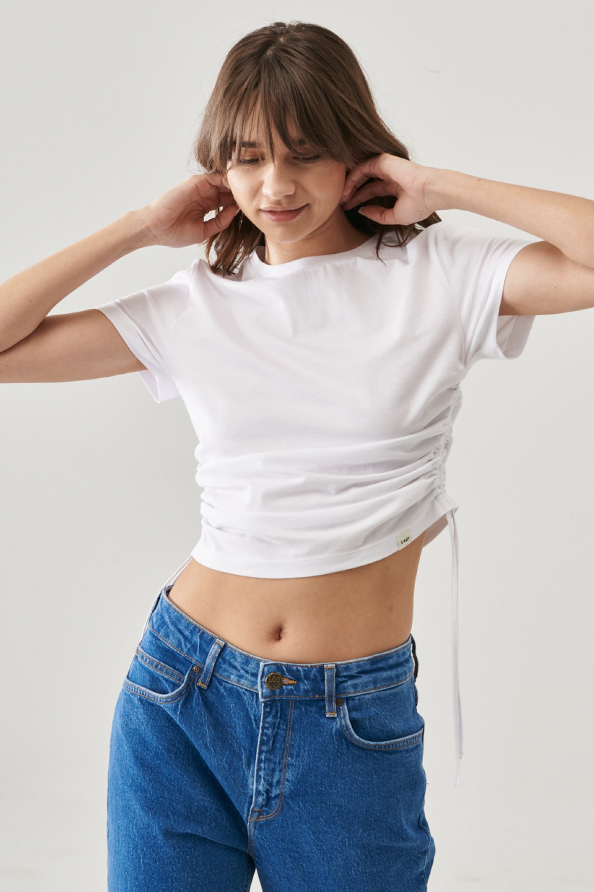 Slim Fit Dar Kesim %100 Pamuk Bisiklet Yaka SS Crew Neck Tişört - White-L221316100 (görsel 4)