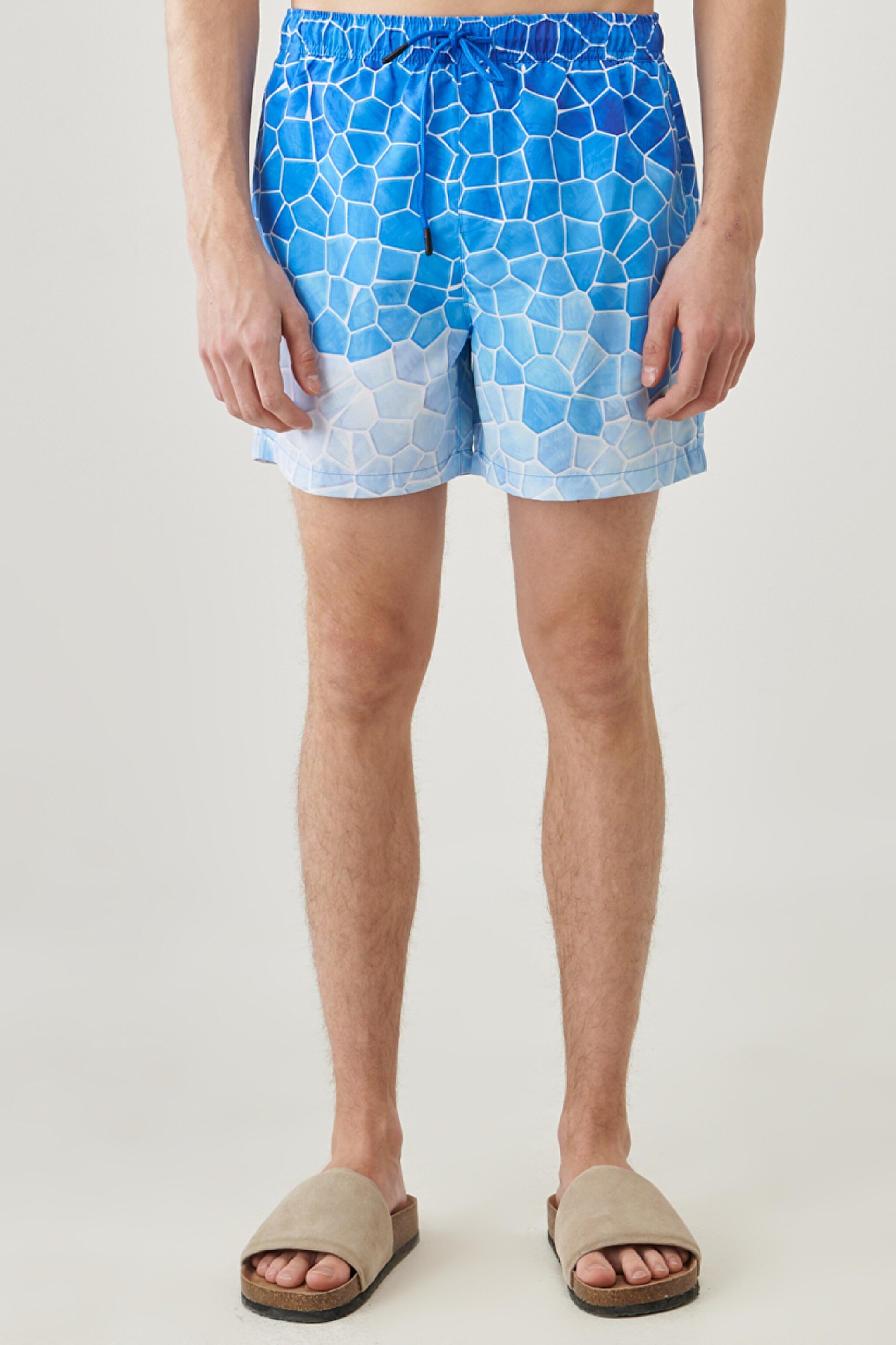 Regular Fit Normal Kesim Şort Mayo - Blue-L221327400 (görsel 2)